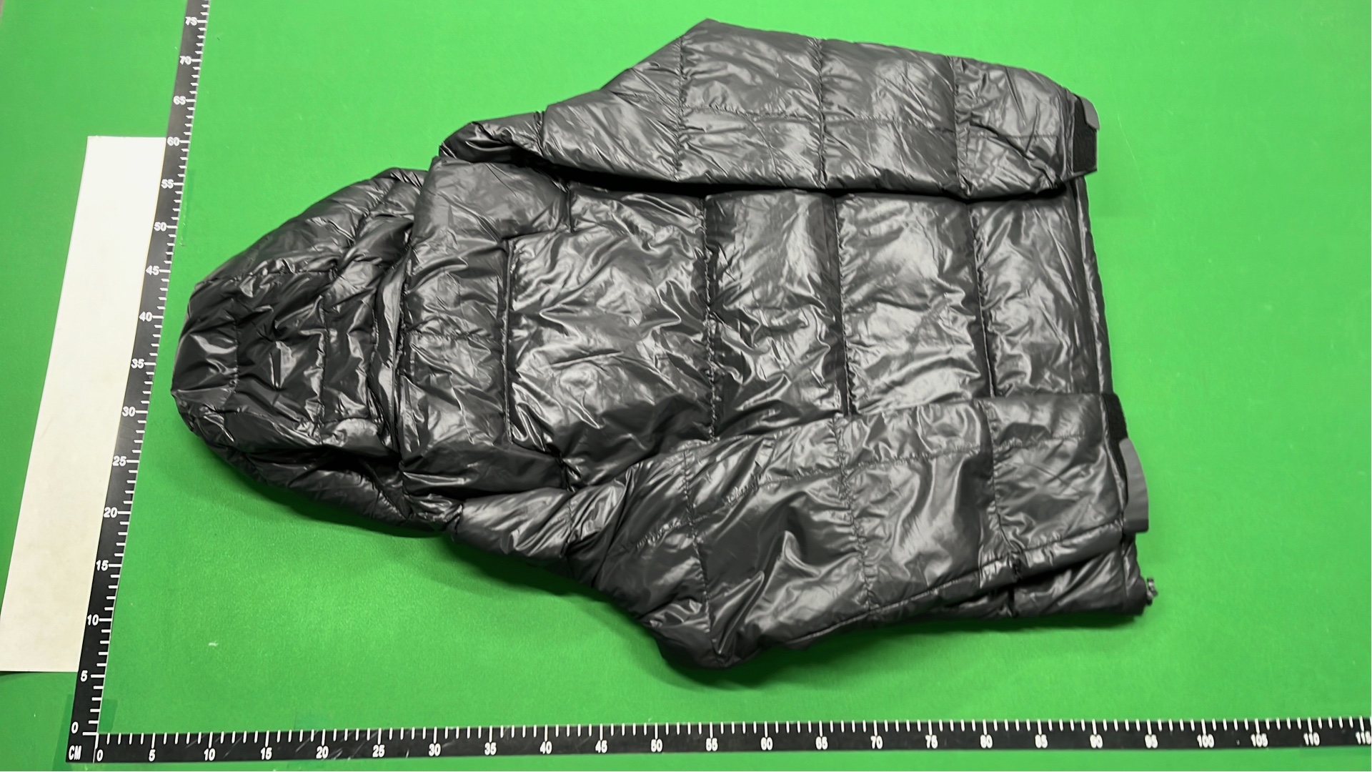 Black Down Puffer Jacket with Hood and Zipper Front