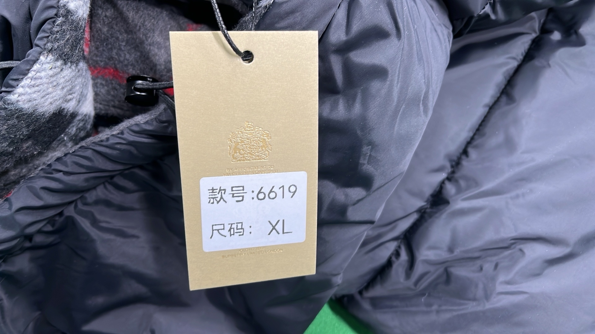 Burberry London England Down Jacket with Check Lining