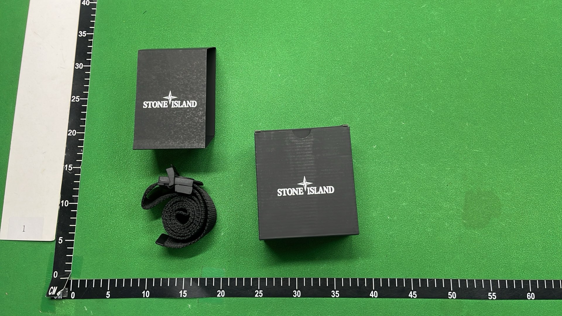 STONE ISLAND Black Watch with Logo Buckle and Box Set