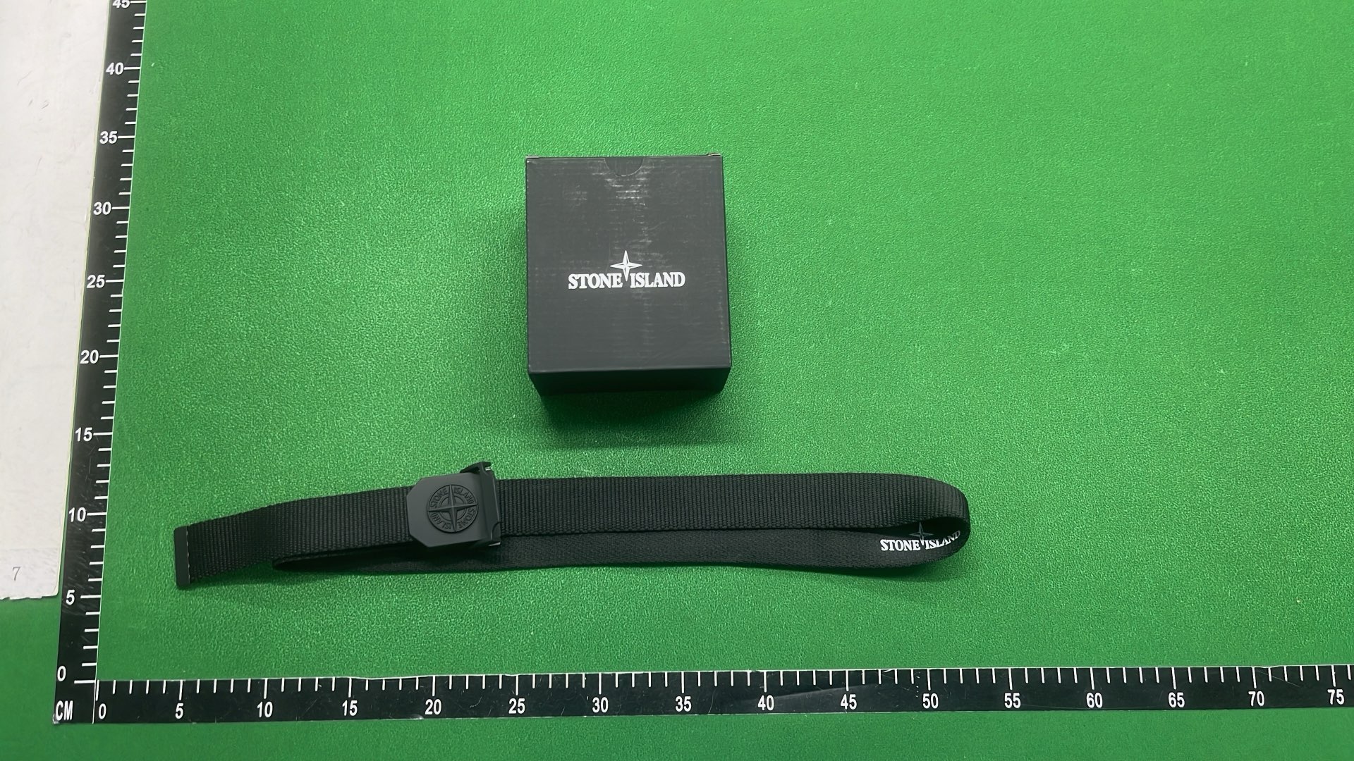 STONE ISLAND Black Watch with Logo Buckle and Box Set