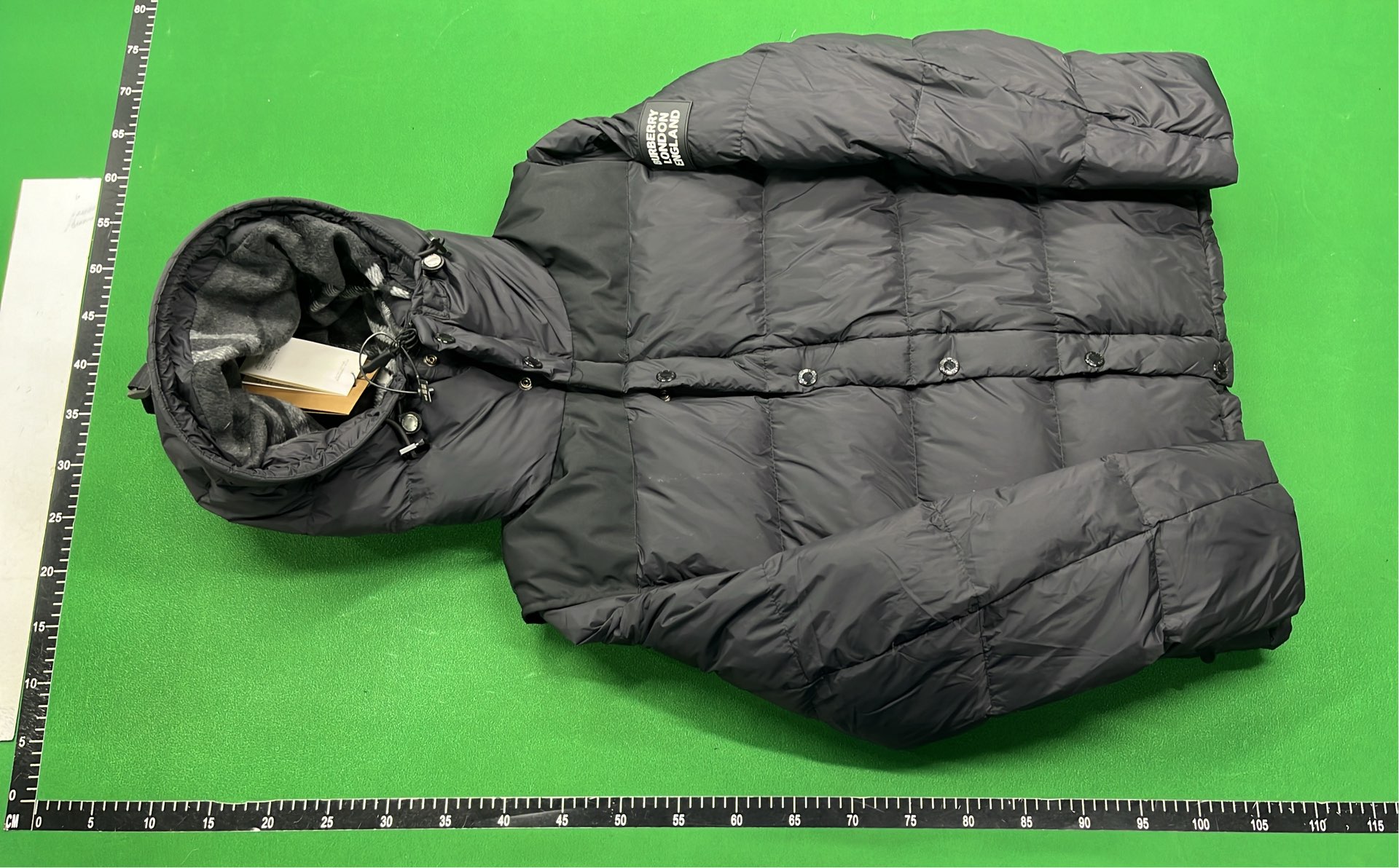 Burberry Black Puffer Jacket with Check Lining