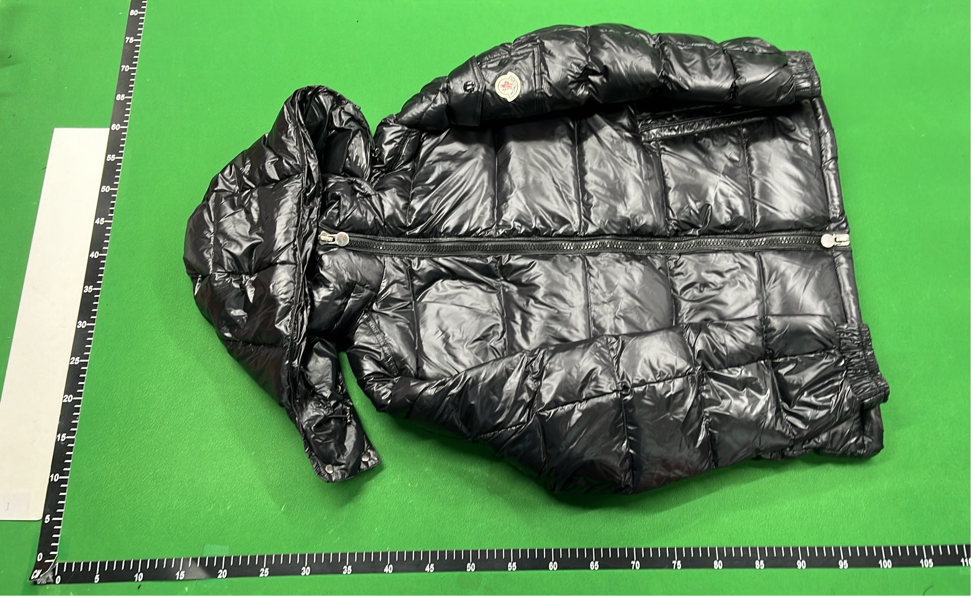 Black Quilted Down Jacket with Hood for Women