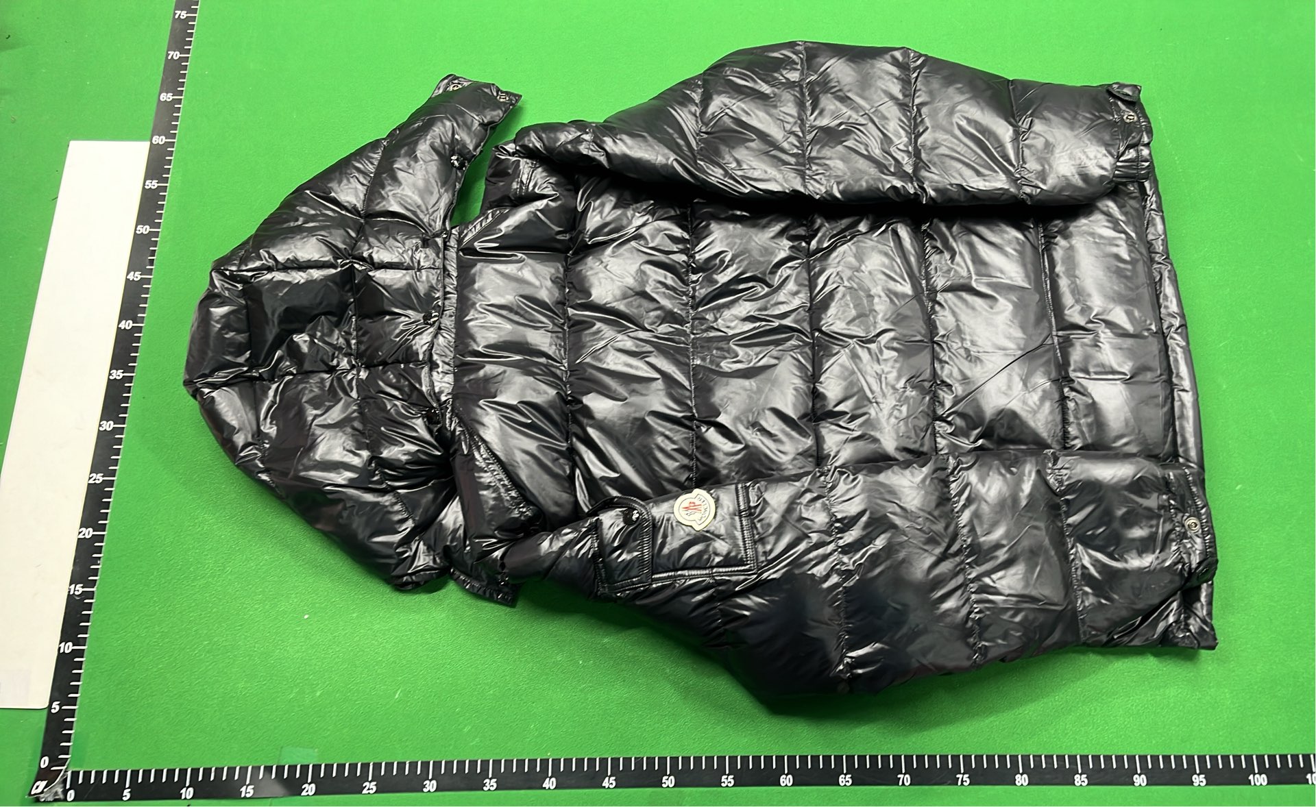 Black Quilted Down Jacket with Hood for Women