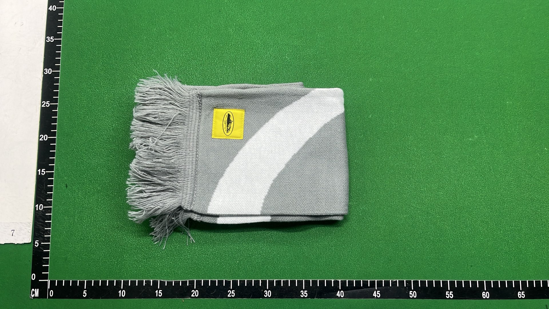 Abstract Pattern Scarf Gray White Fringe Design
