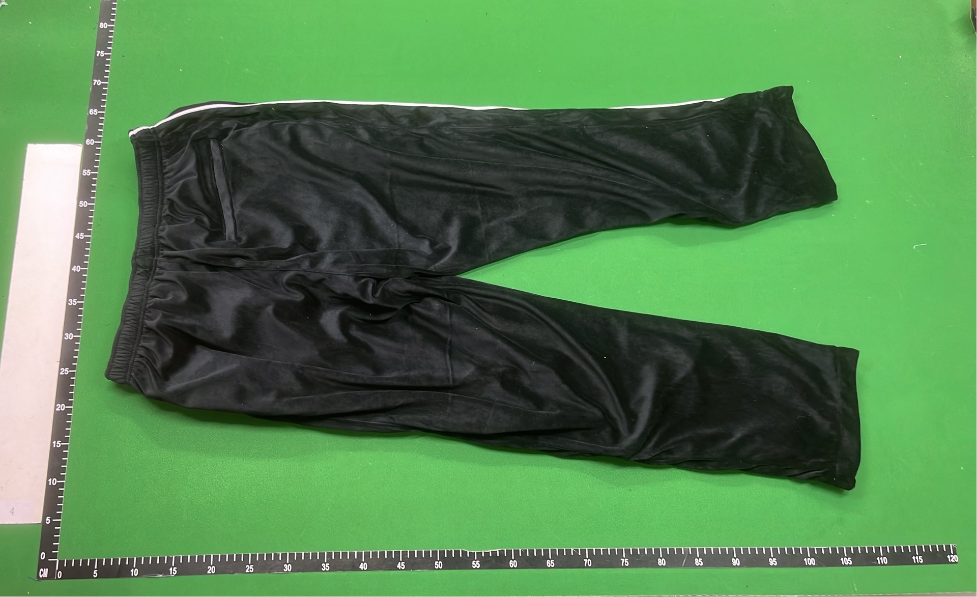 Black Track Pants with White Side Stripes
