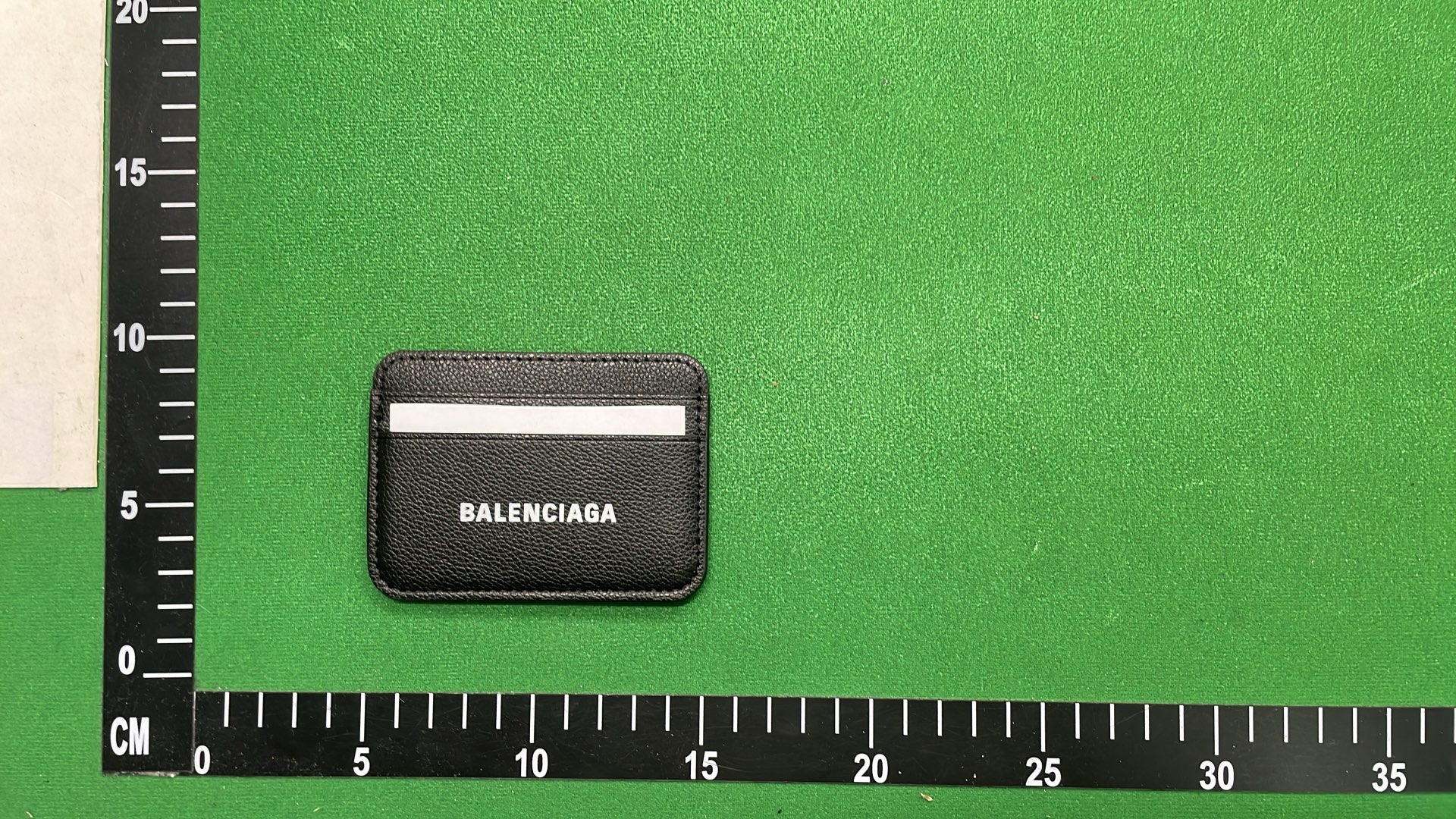 Balenciaga Black Leather Card Holder with White Stripe