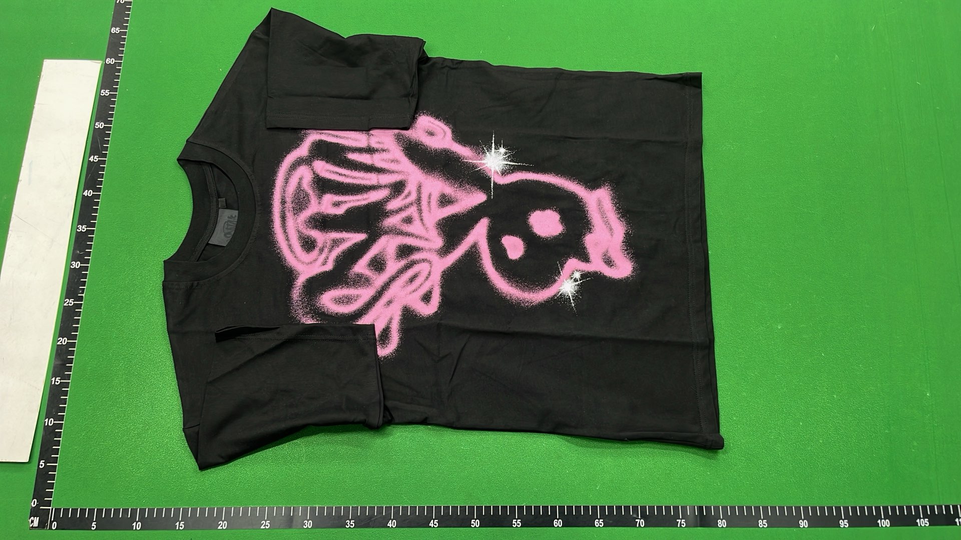 Pink Graffiti Bunny T-Shirt Black