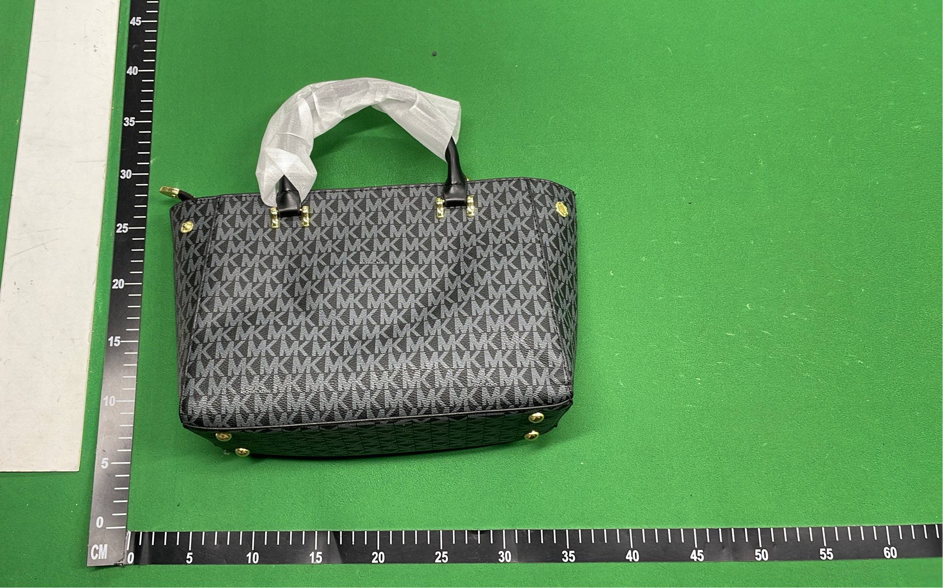 Michael Kors Logo Print Tote Bag with Gold MK Charm