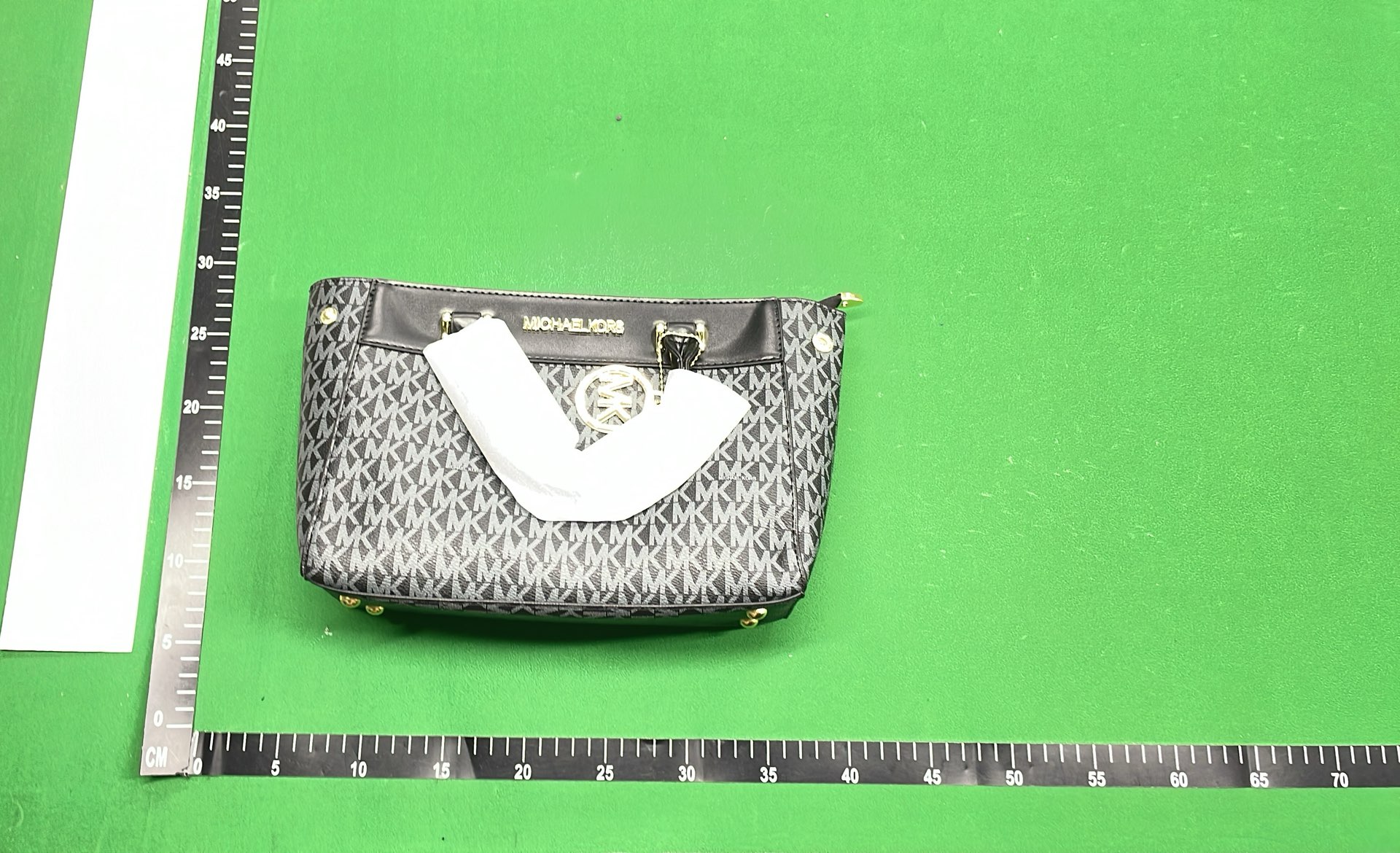Michael Kors Logo Print Tote Bag with Gold MK Charm