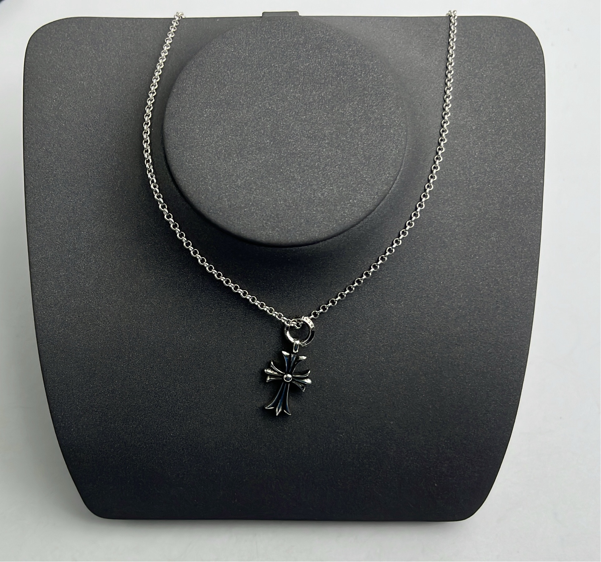 Chrome Hearts Cross Pendant Necklace Silver Chain