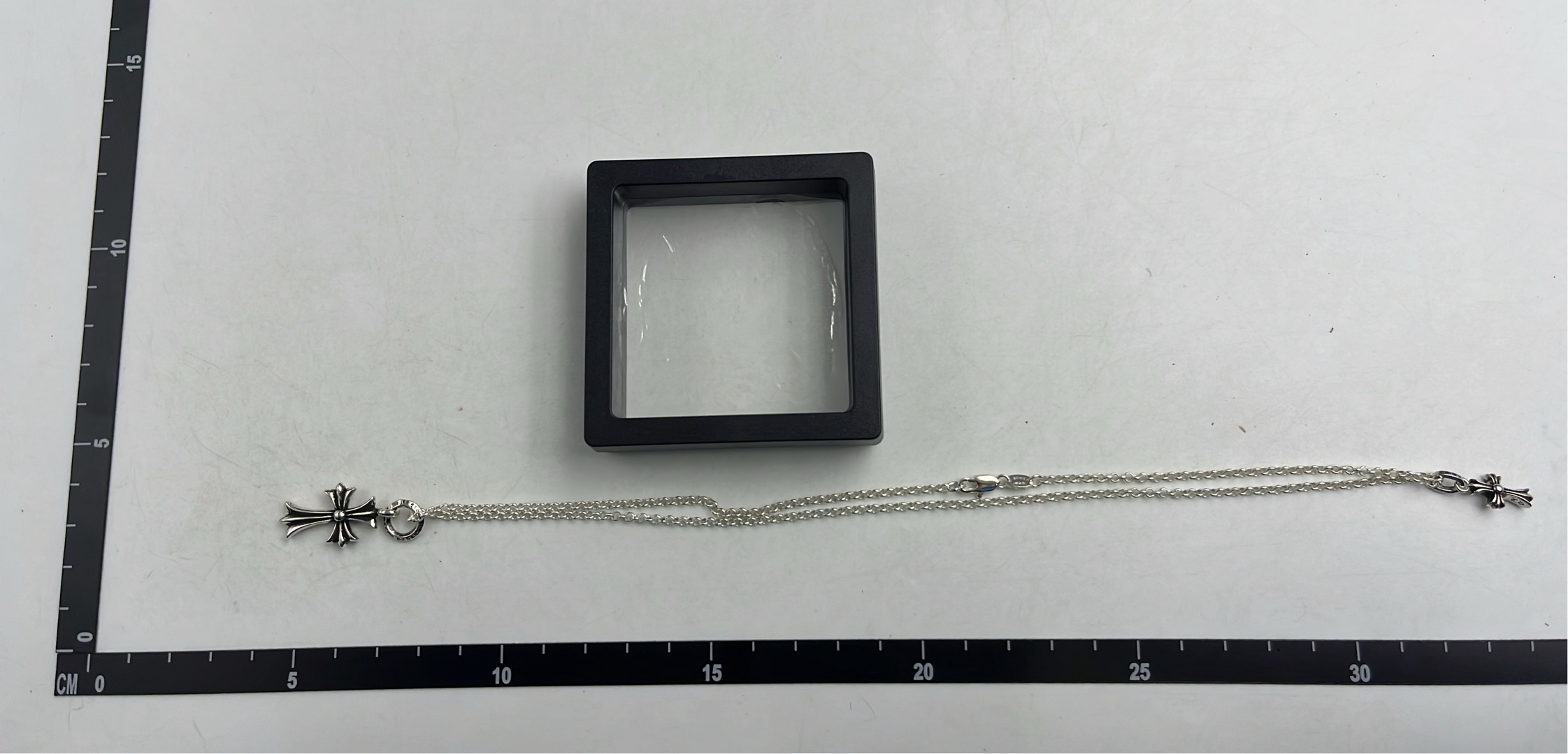 Chrome Hearts Cross Pendant Necklace Silver Chain