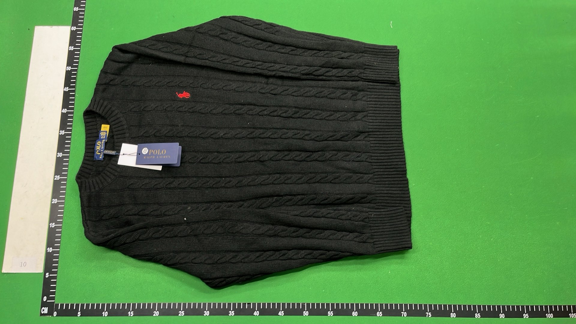 Men's Gray Cable Knit Sweater with Pony Logo