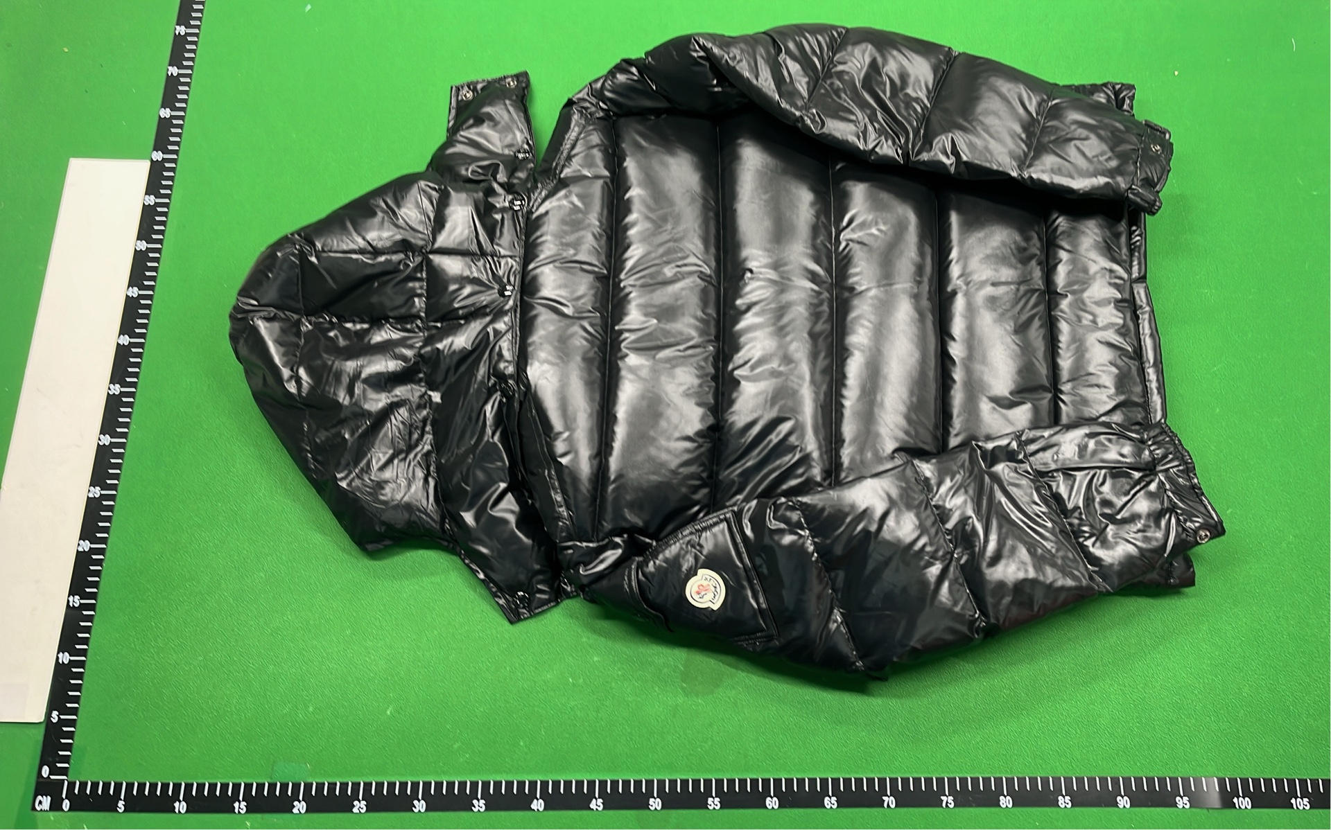 Moncler Black Puffer Jacket with Hood and Logo Patch