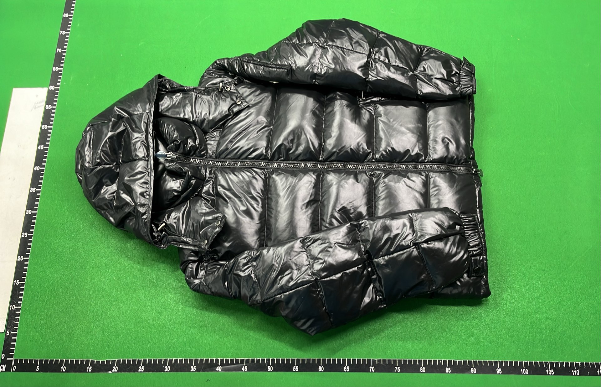 Moncler Black Puffer Jacket with Hood and Logo Patch