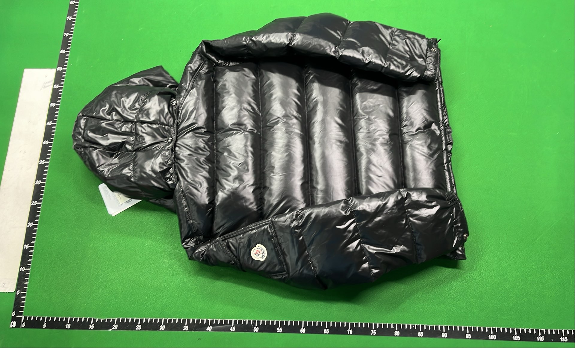 Moncler Black Puffer Jacket with Hood and Logo Patch