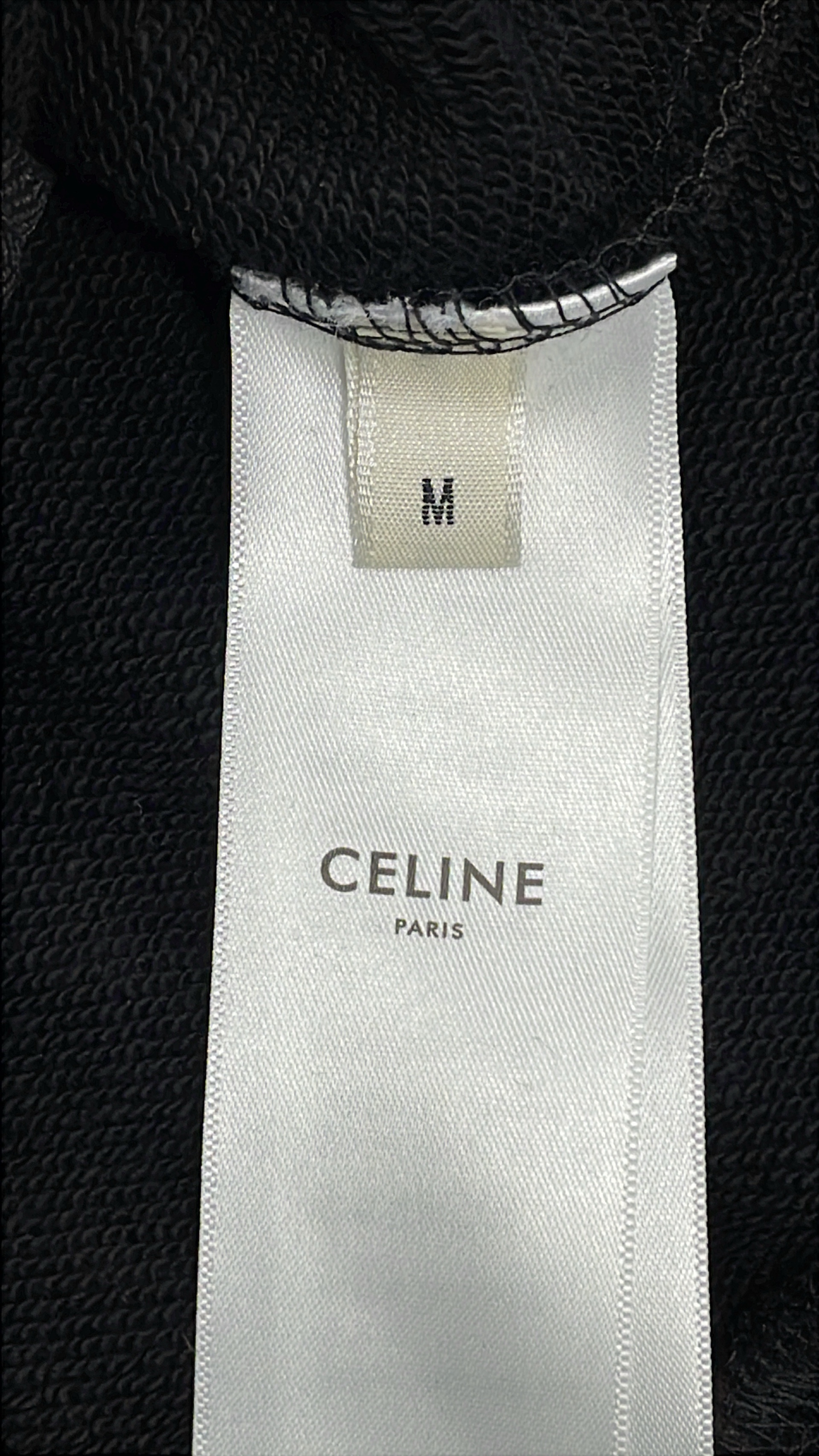 CELINE Gray Hoodie Sweatshirt with Logo Print