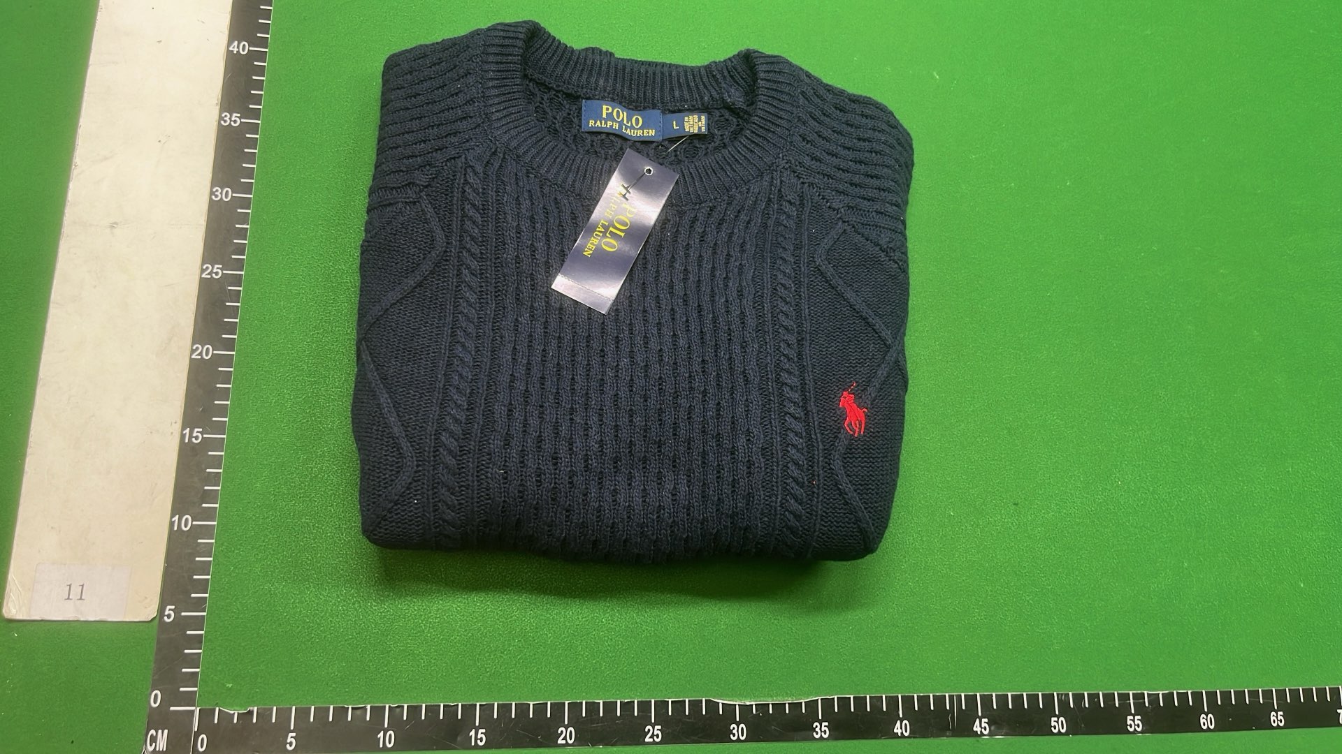 Men's Gray Cable Knit Sweater with Pony Logo