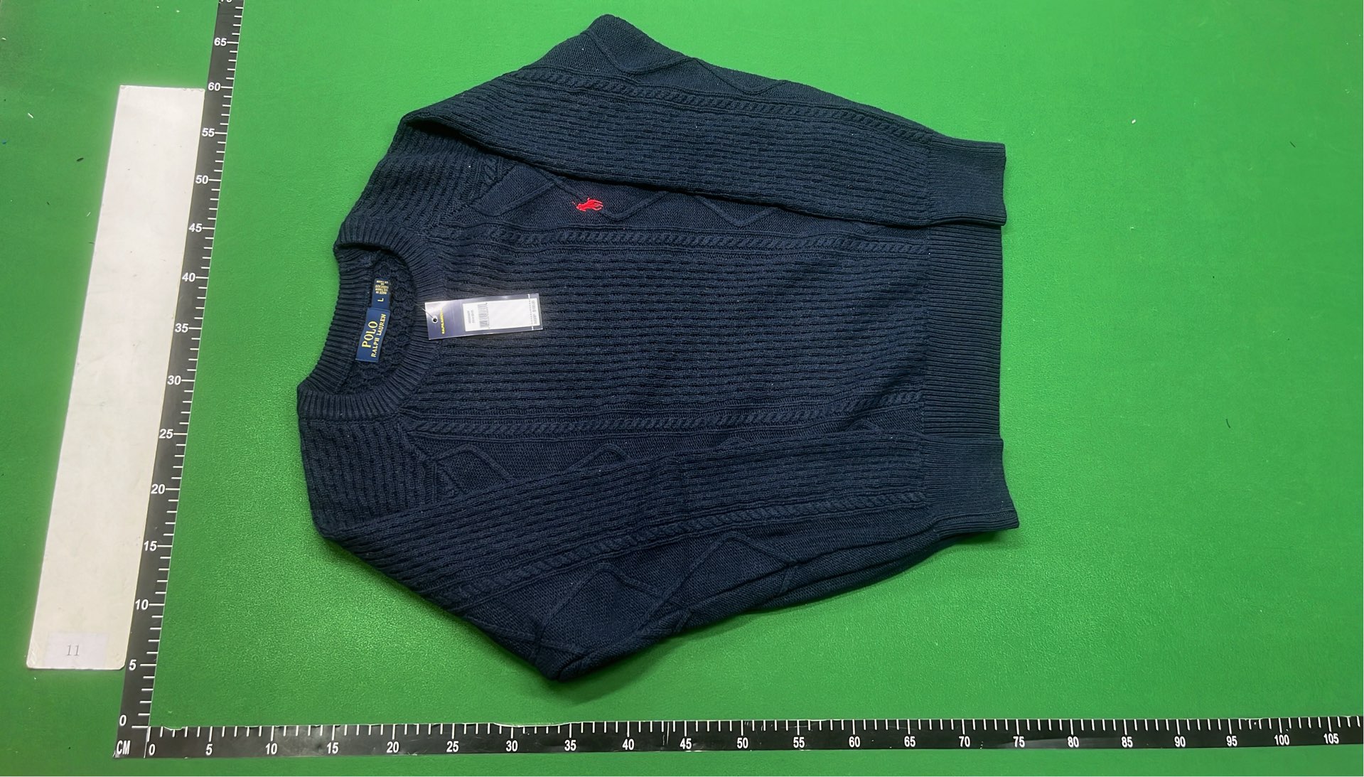 Men's Gray Cable Knit Sweater with Pony Logo
