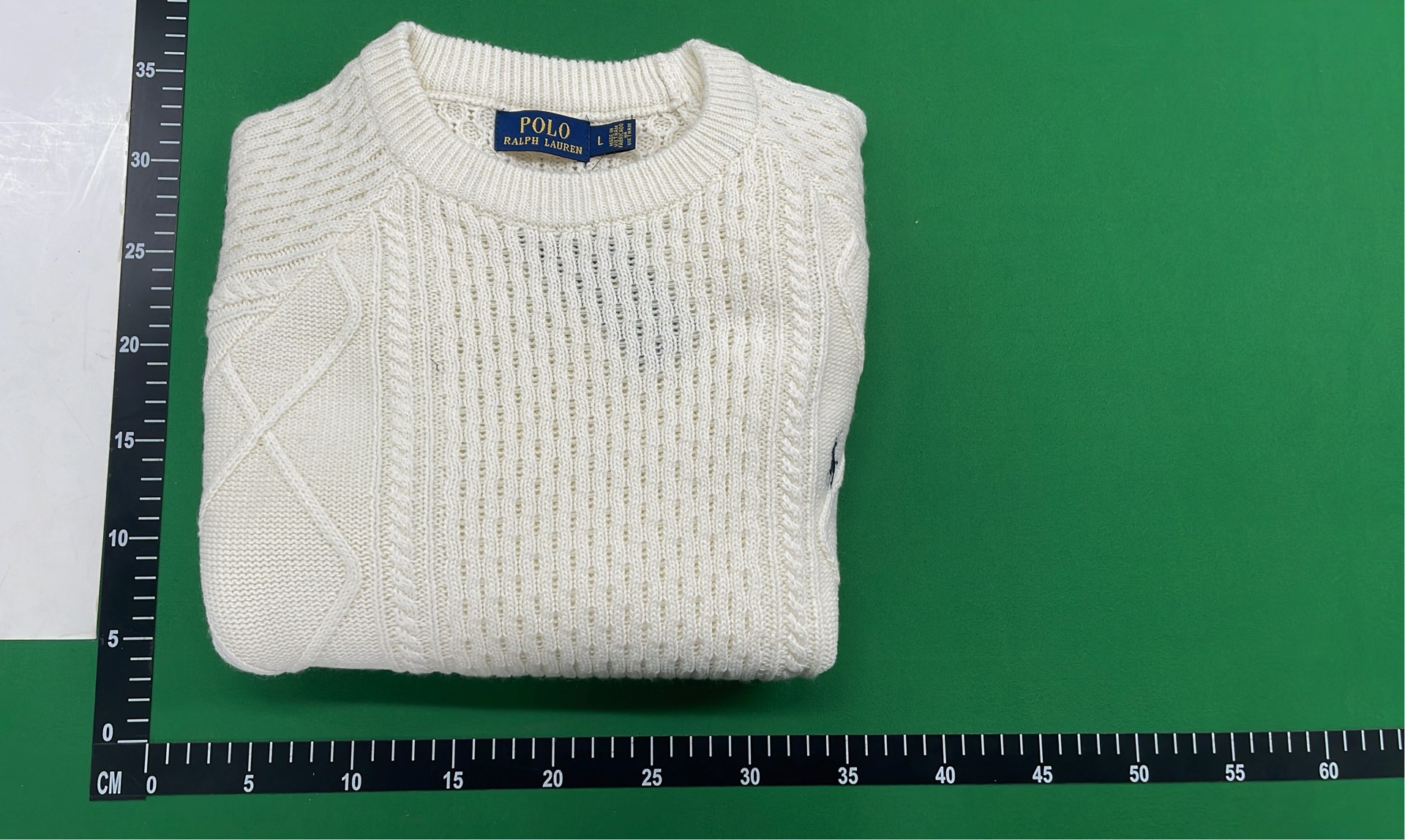Men's Gray Cable Knit Sweater with Pony Logo