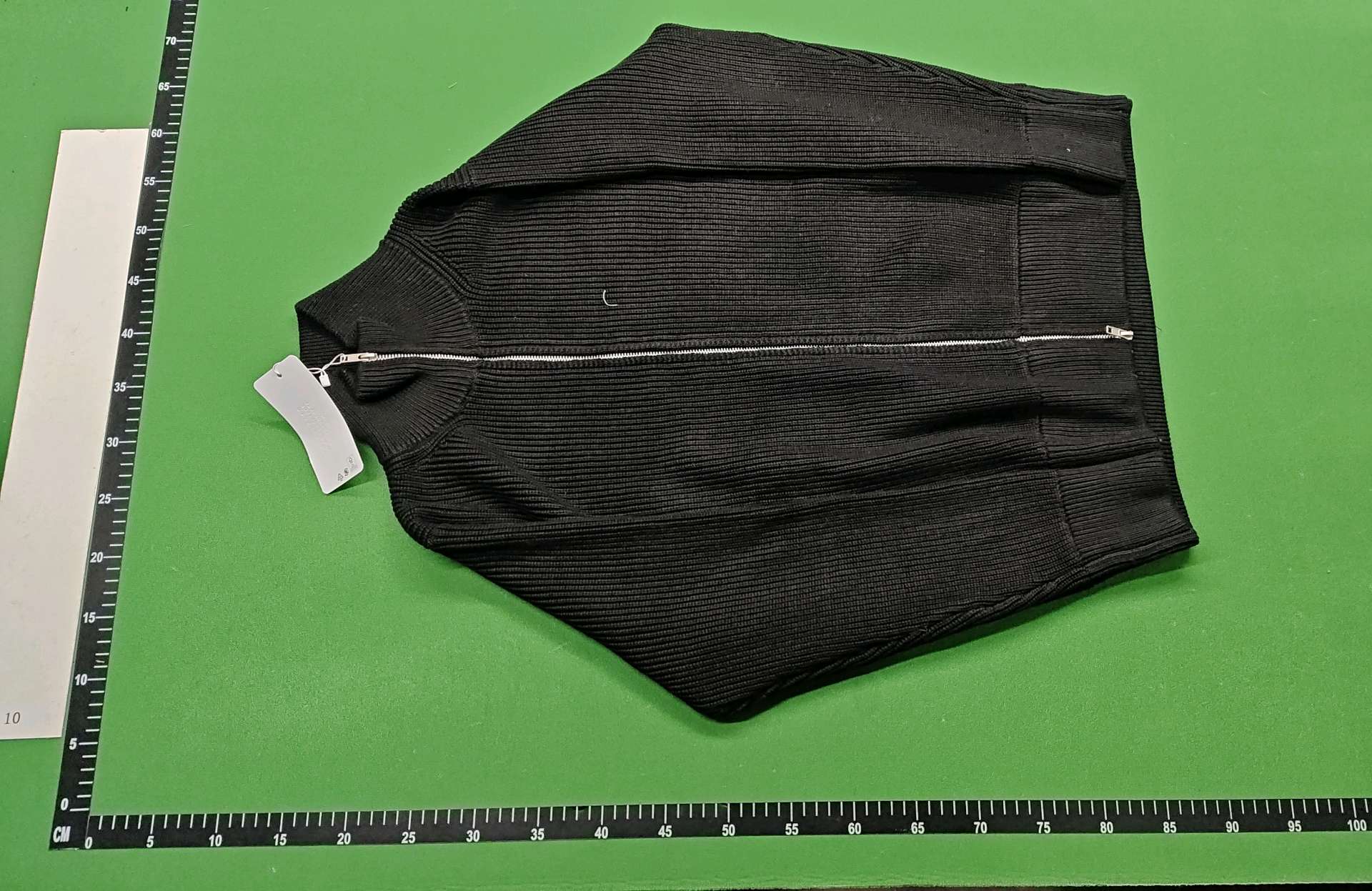 Men's Ribbed Zip-Up Sweater in Dark Gray