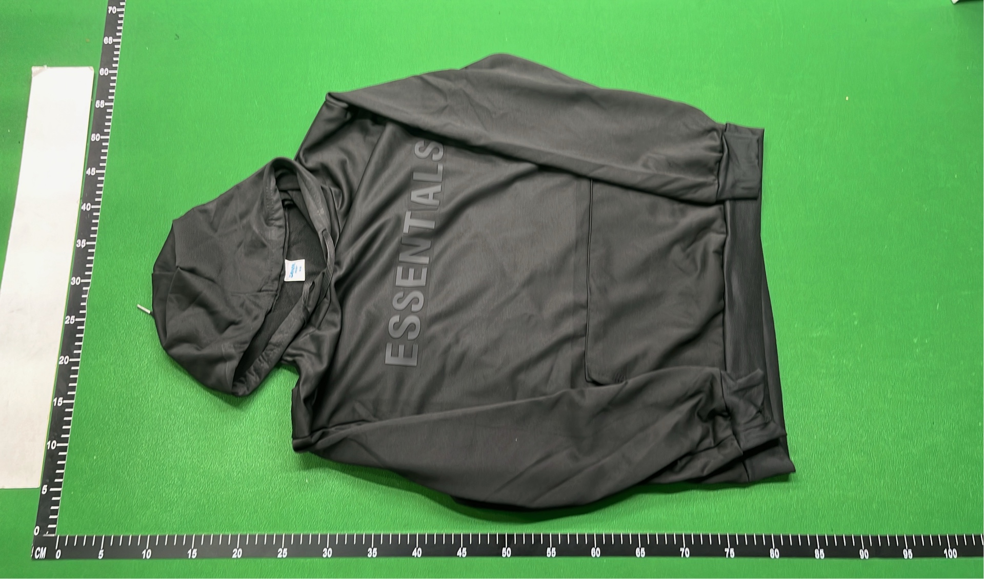 Essentials Black Hoodie - Minimalist Logo Design