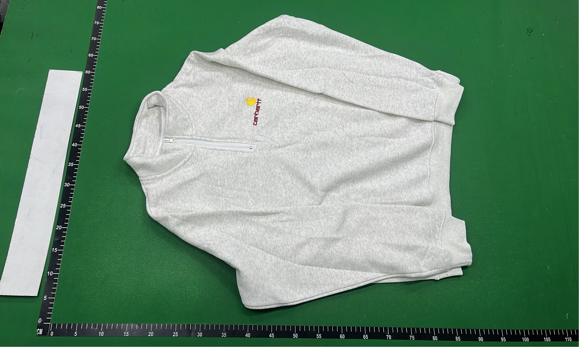 Men's Black Half-Zip Sweatshirt with Logo Patch
