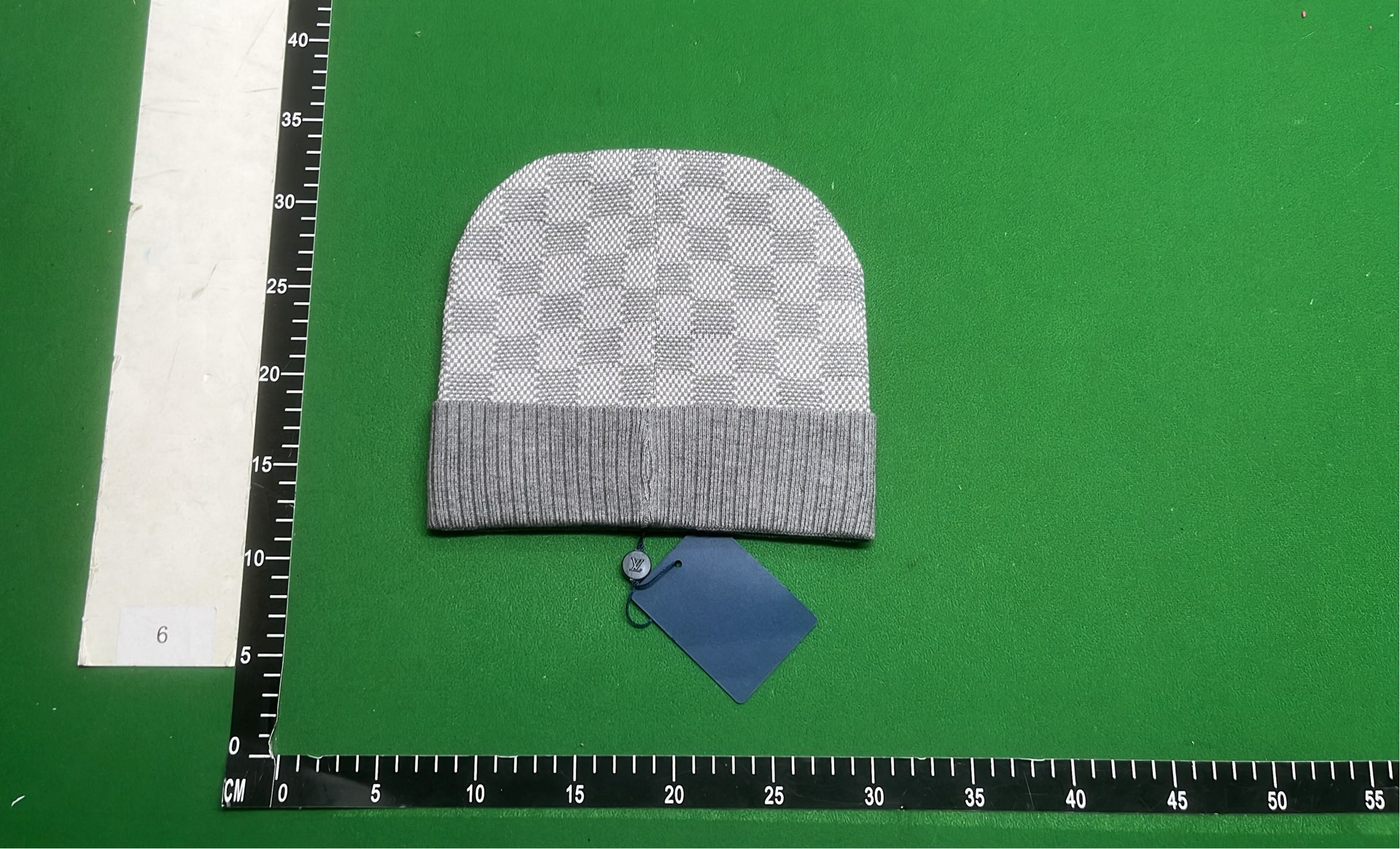 LV Monogram Beanie Hat with Logo Knit Design