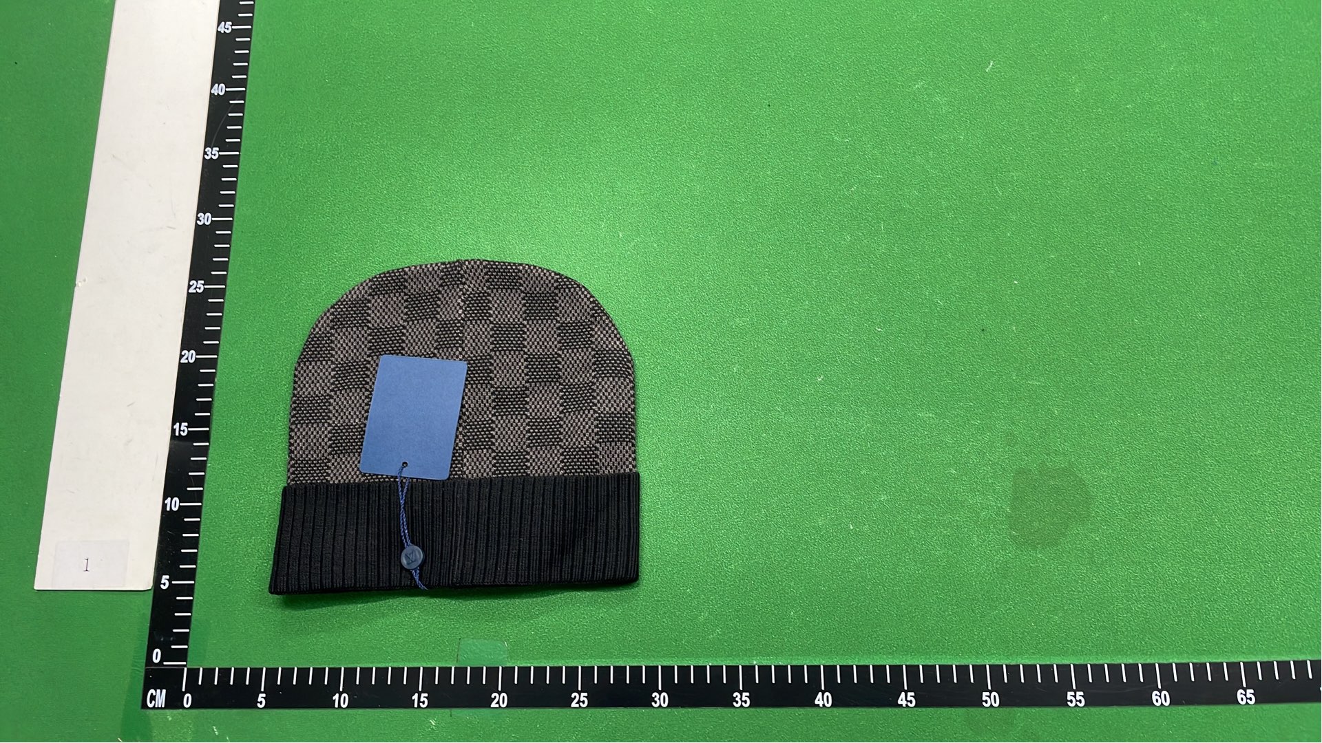 LV Monogram Beanie Hat with Logo Knit Design