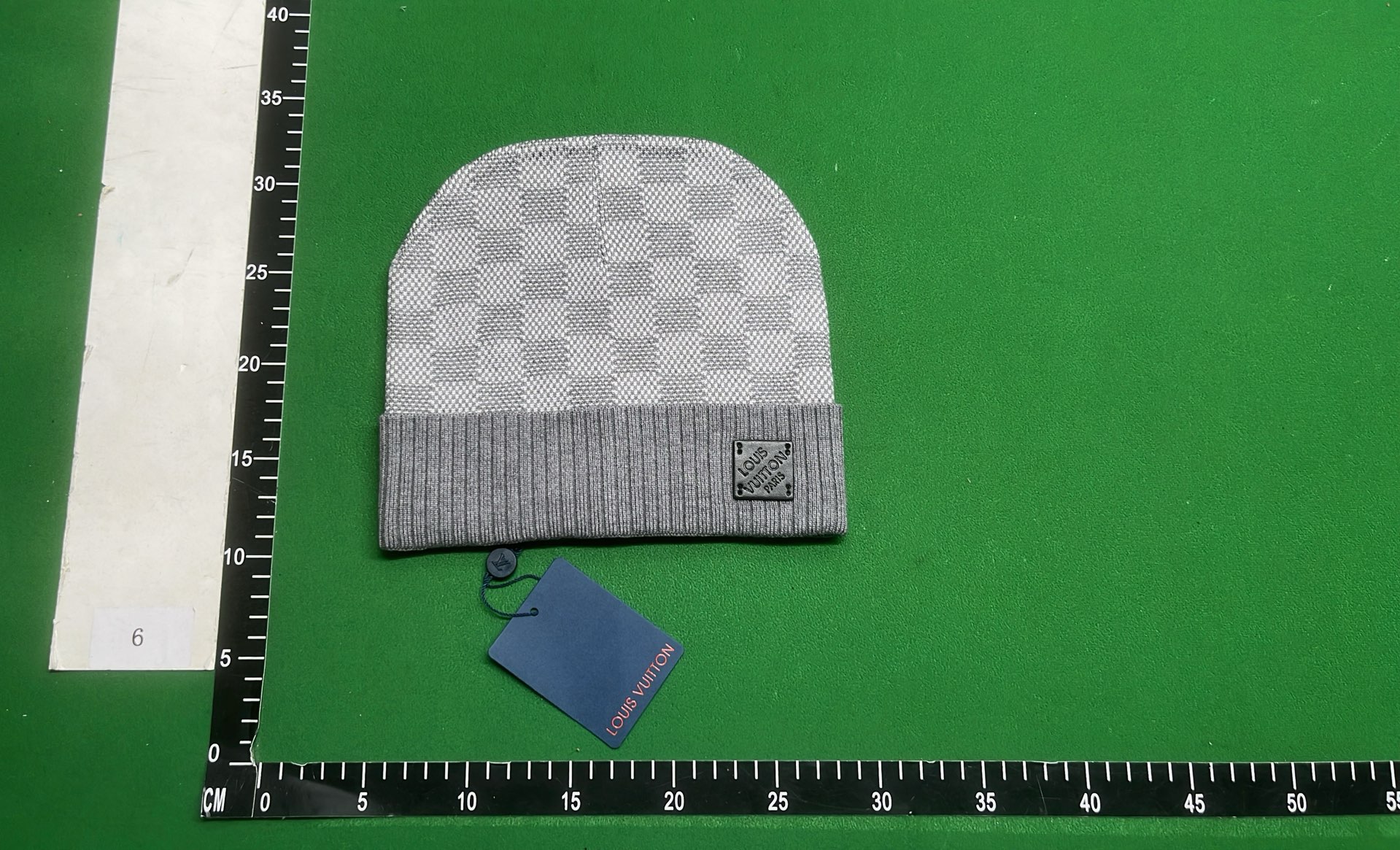 LV Monogram Beanie Hat with Logo Knit Design
