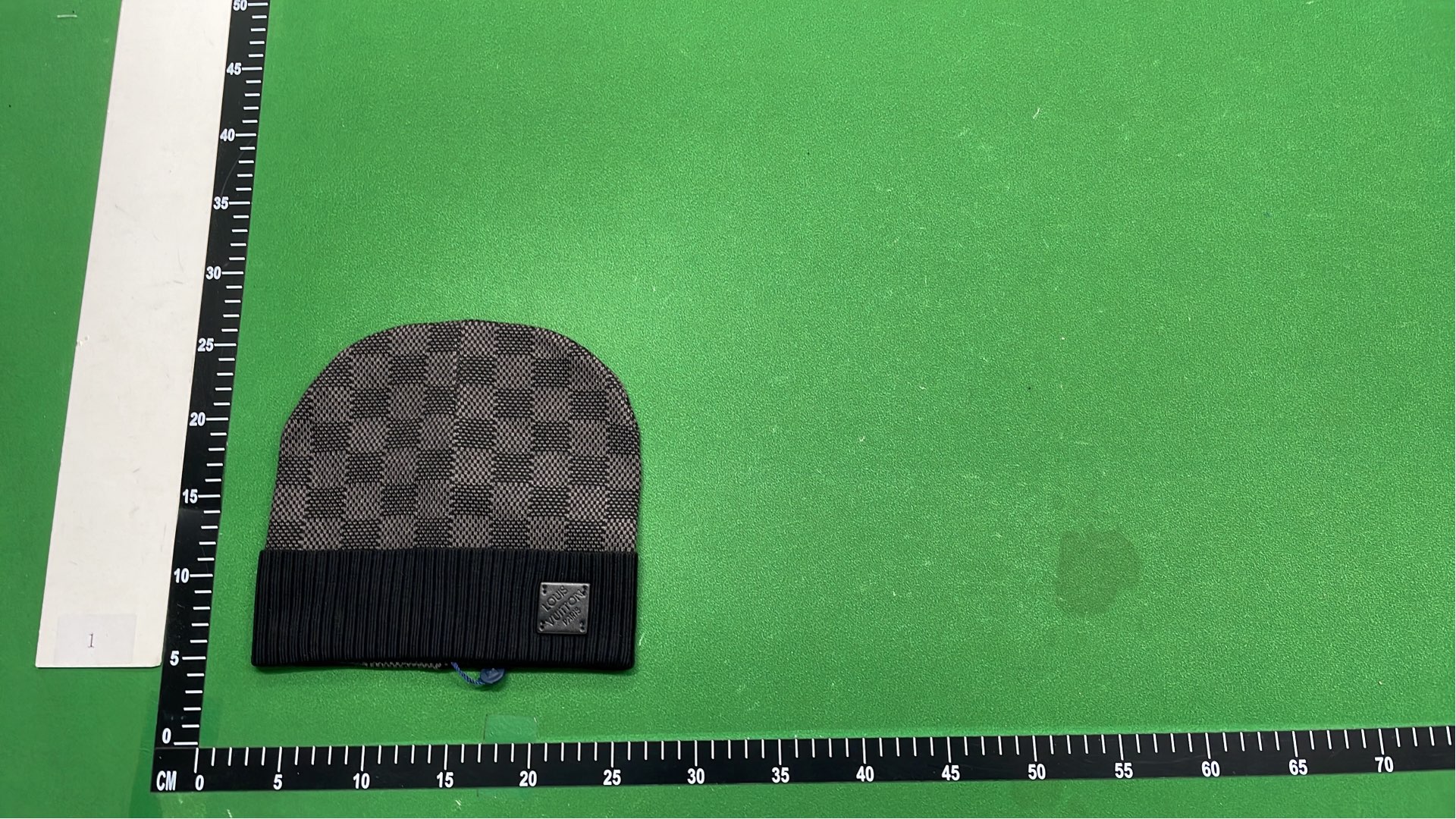 LV Monogram Beanie Hat with Logo Knit Design