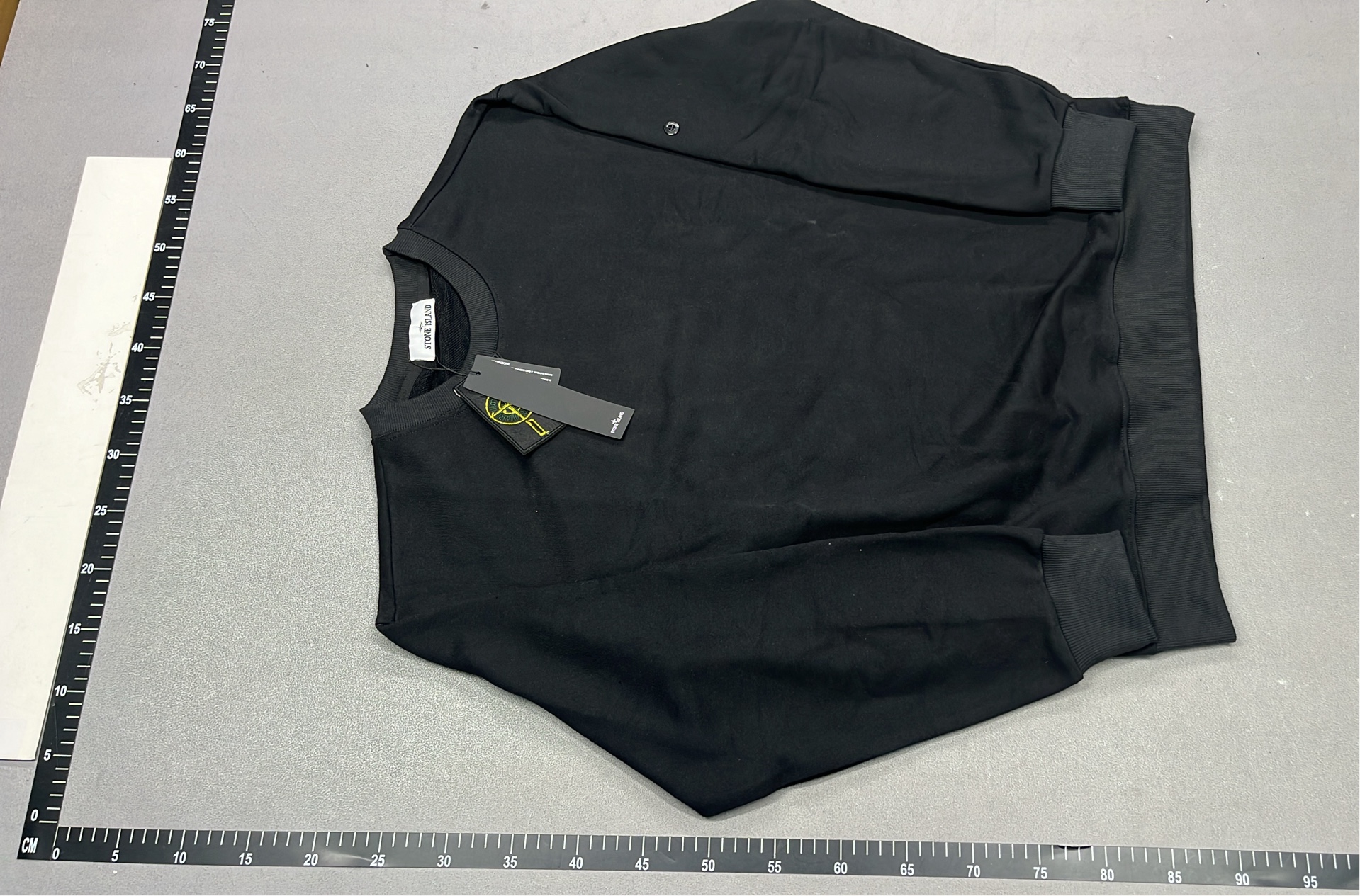 Stone Island Black Hooded Jacket with Logo Patch
