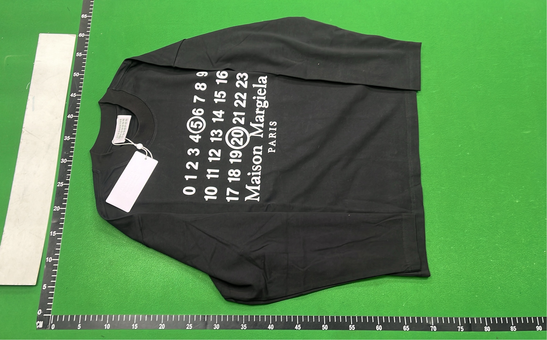 White Long Sleeve T-Shirt with Number Print