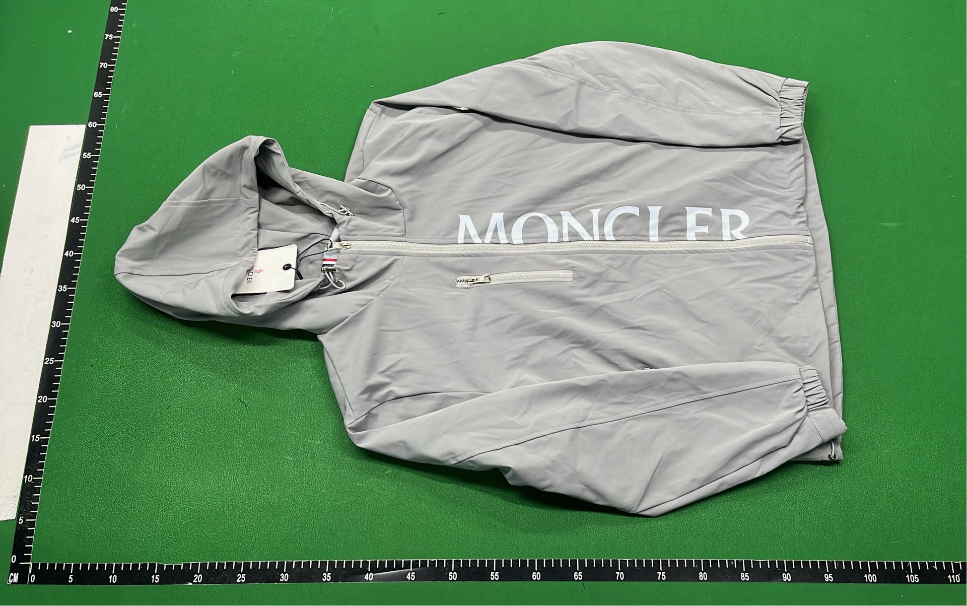 Moncler Black Hooded Jacket with Logo Print