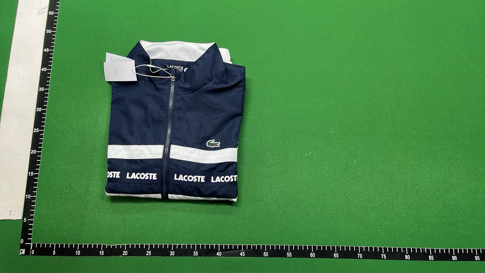 Lacoste Navy and White Track Jacket with Logo Tape