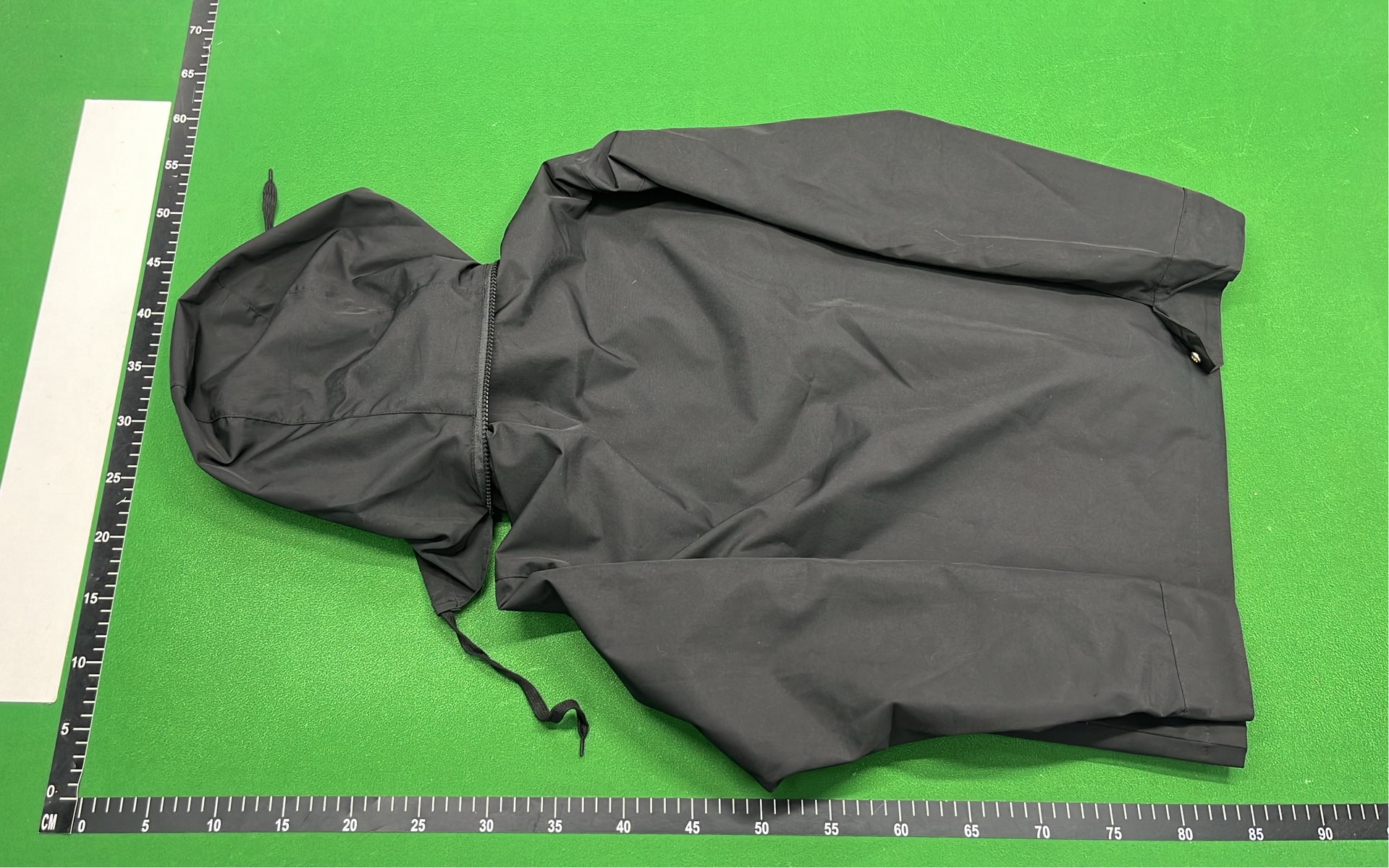 Black Hooded Windbreaker Jacket with Red Pony Logo