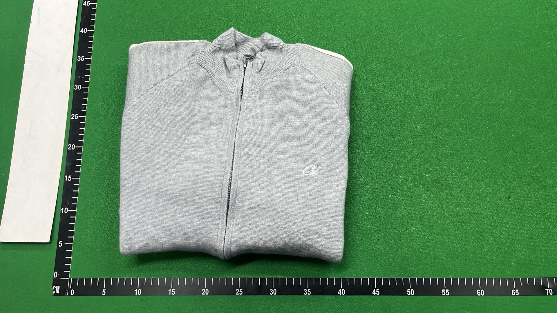 Grey Zip-Up Track Jacket with White Stripes