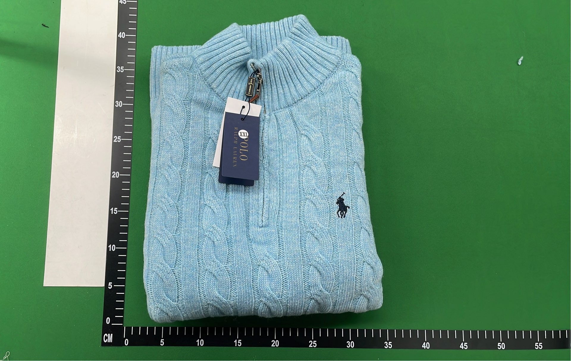 Men's Cable Knit Zip Neck Sweater in Navy