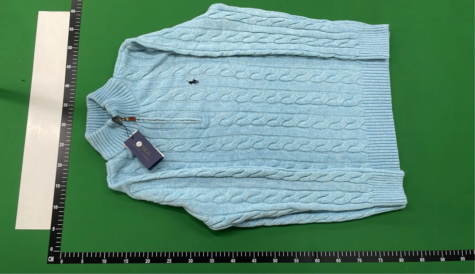 Men's Cable Knit Zip Neck Sweater in Navy