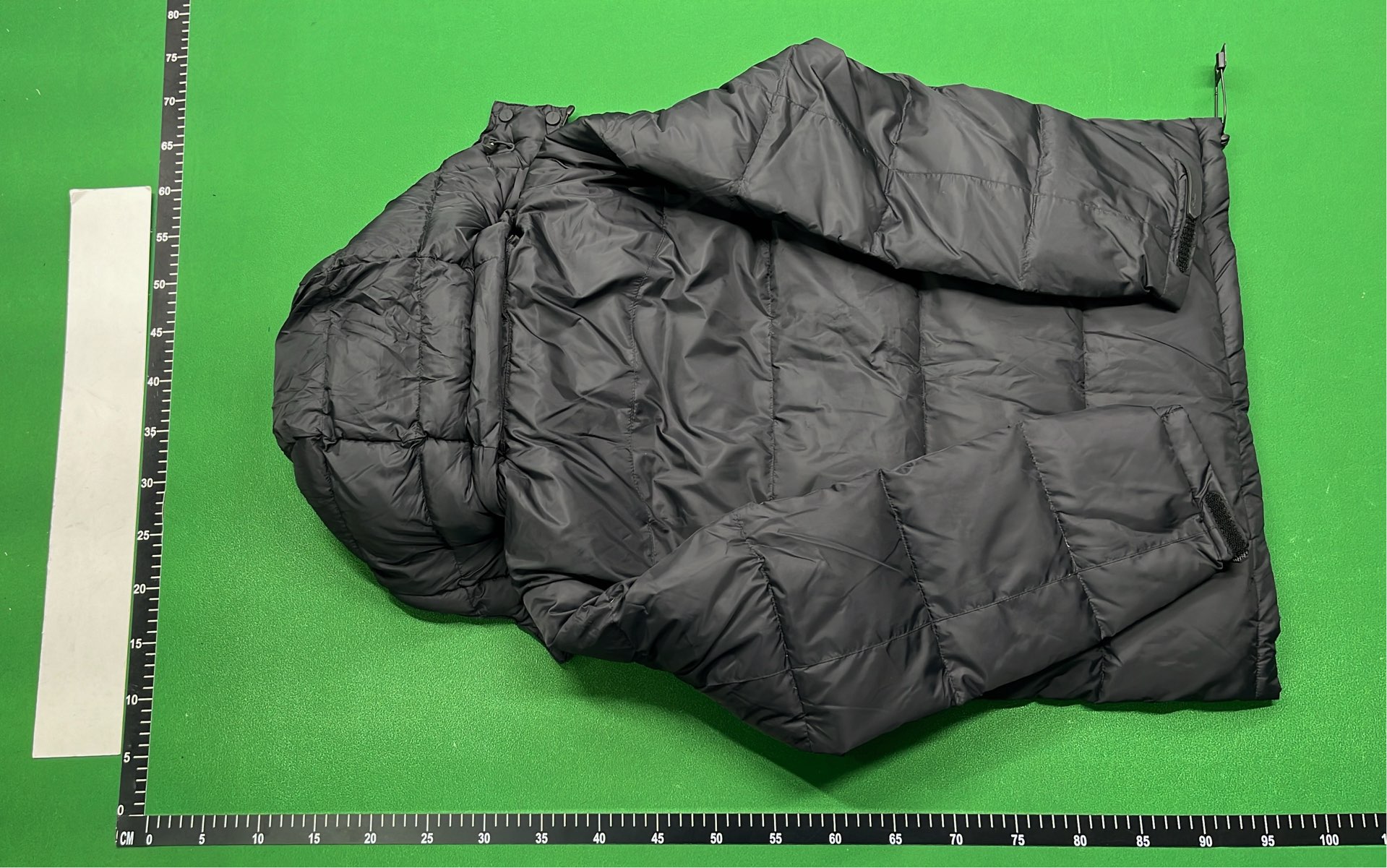 Black Puffer Jacket with Hood and Red Pony Logo