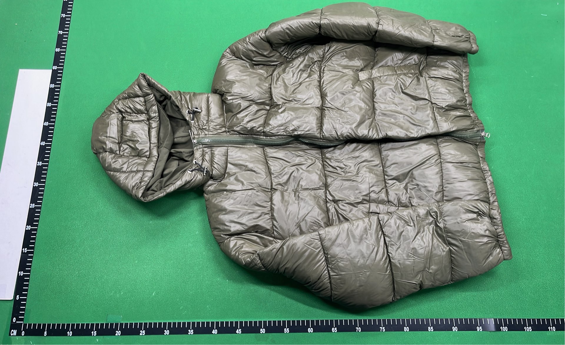 Men's Olive Green Puffer Jacket with Hood