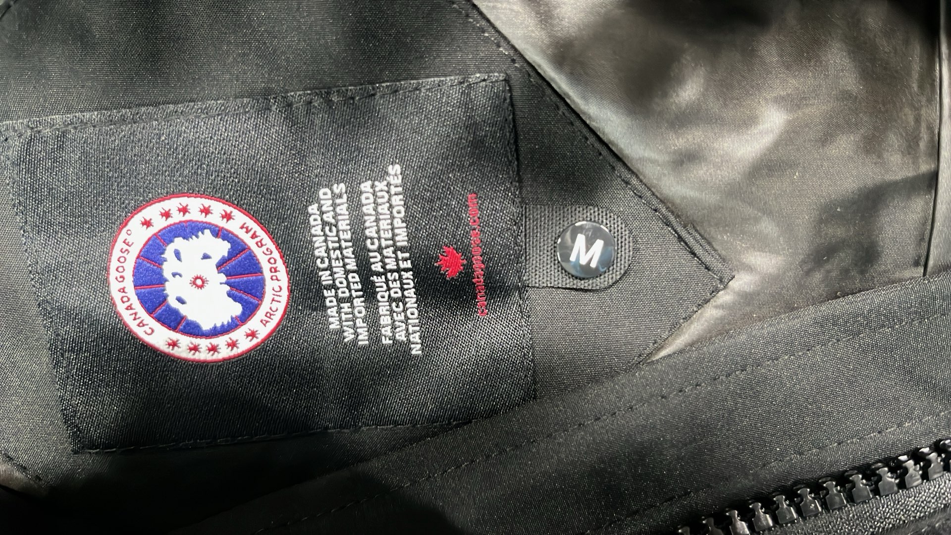 Canada Goose Black Down Jacket with Fur Hood