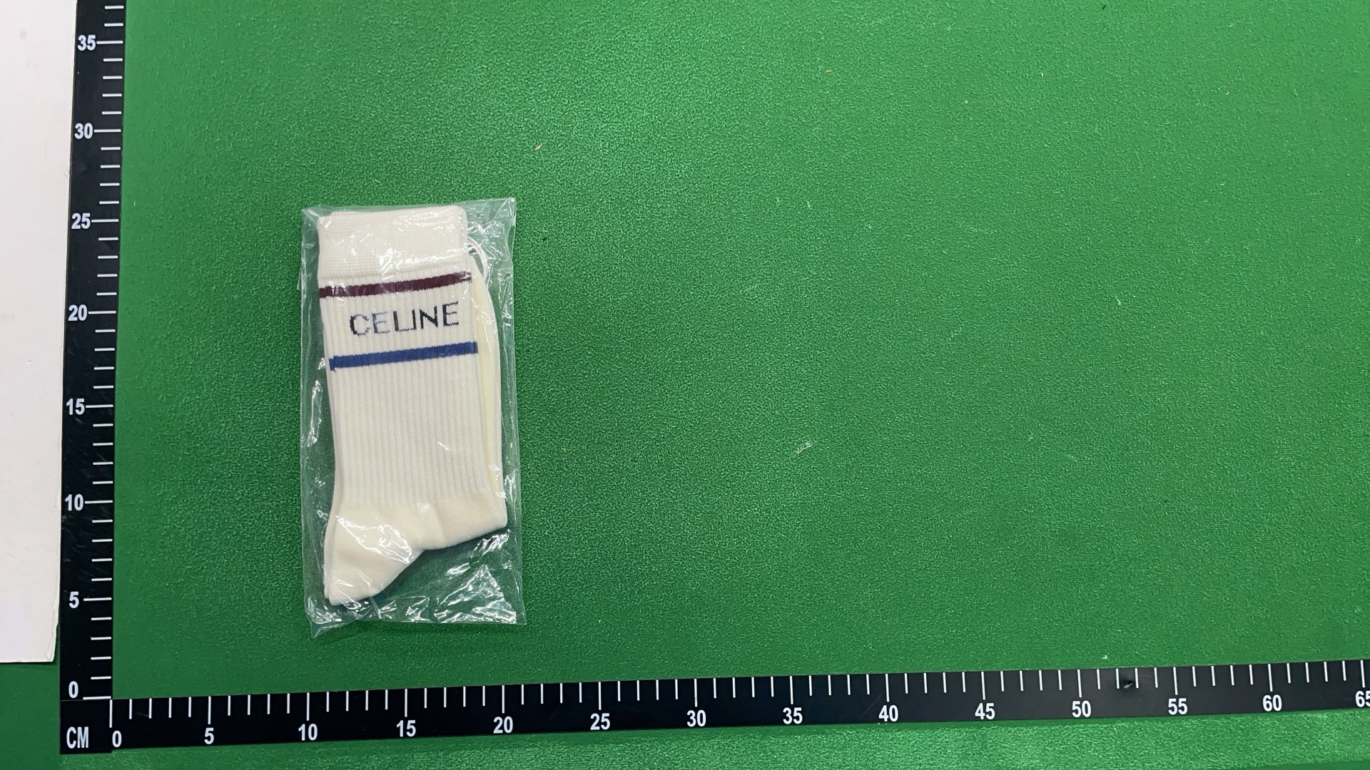 Celine White Logo Socks with Color Stripes