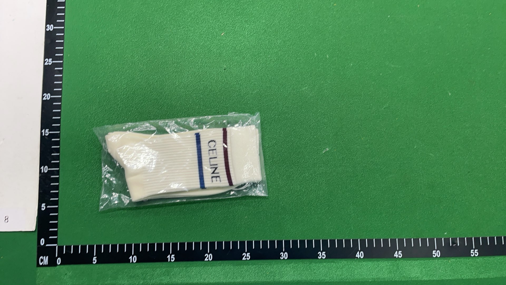Celine White Logo Socks with Color Stripes