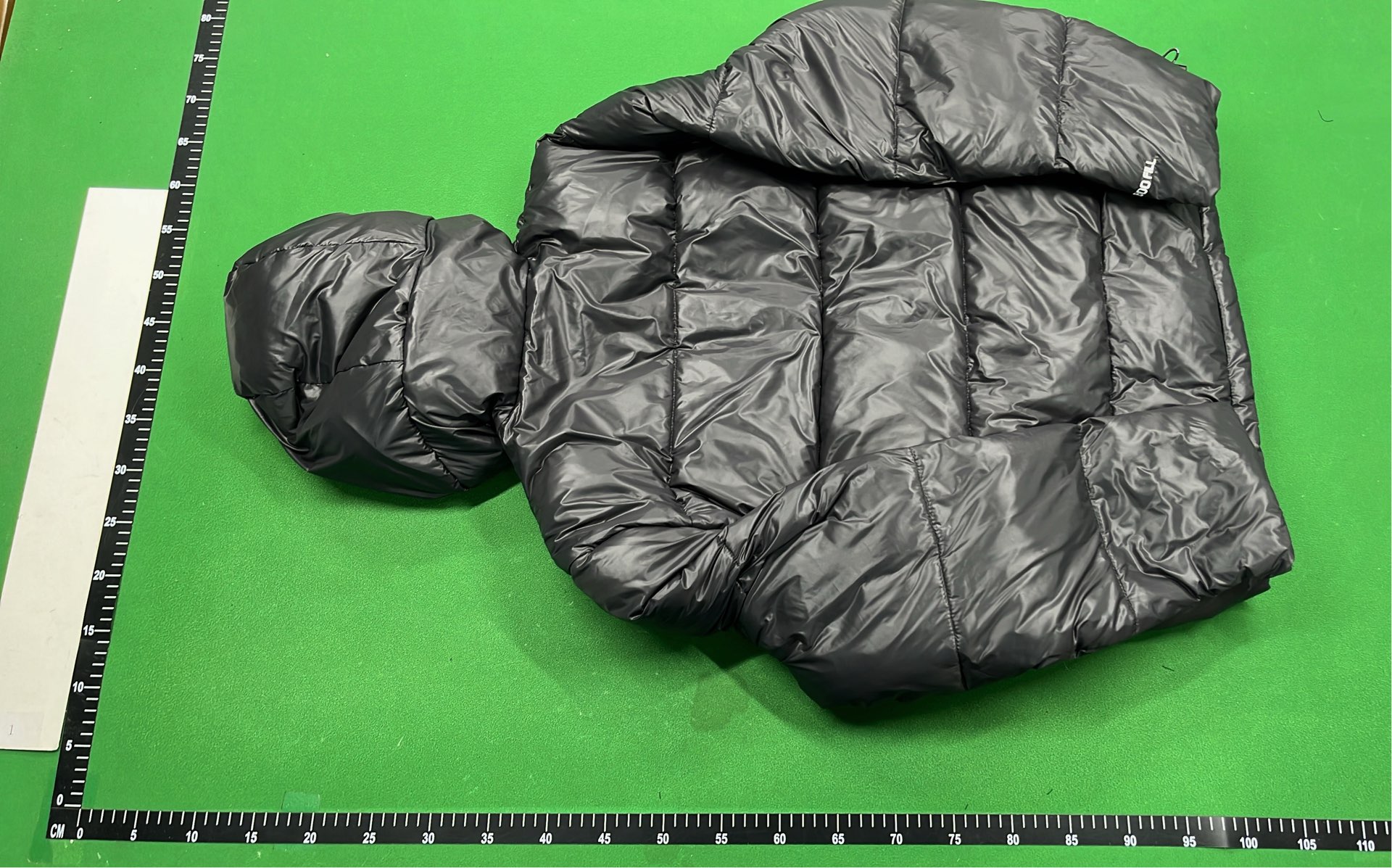 Stussy Black Puffer Jacket with Logo Hoodie