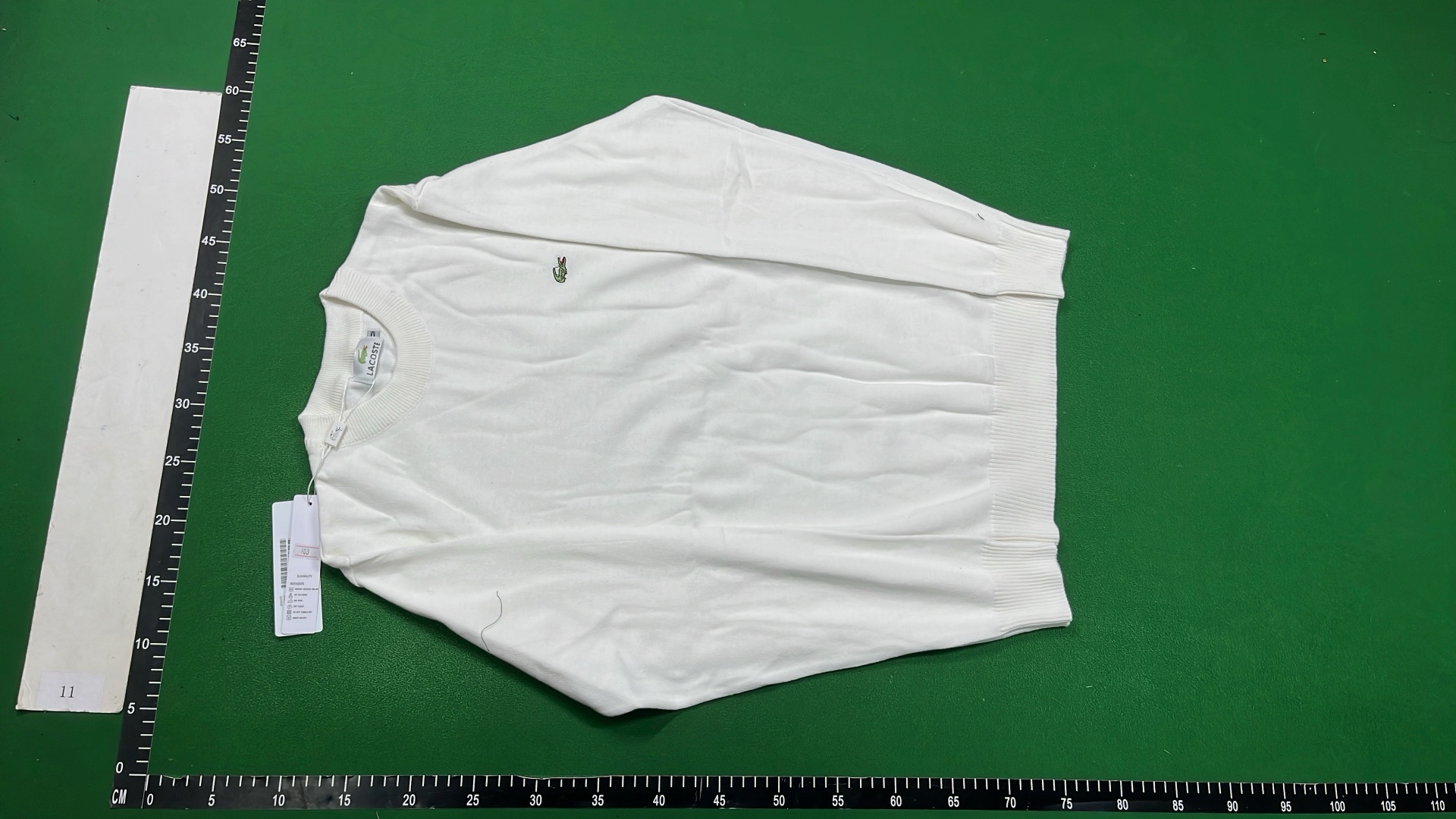White Crewneck Sweater with Embroidered Logo