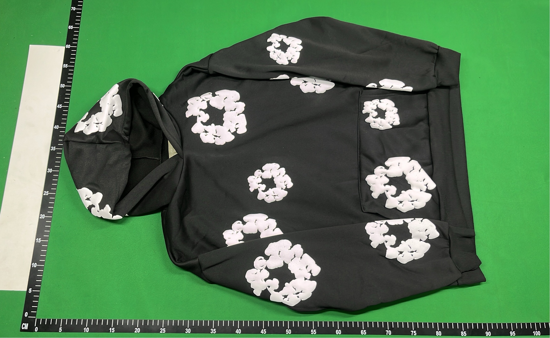 Black and White Floral Print Hoodie and Pants Set