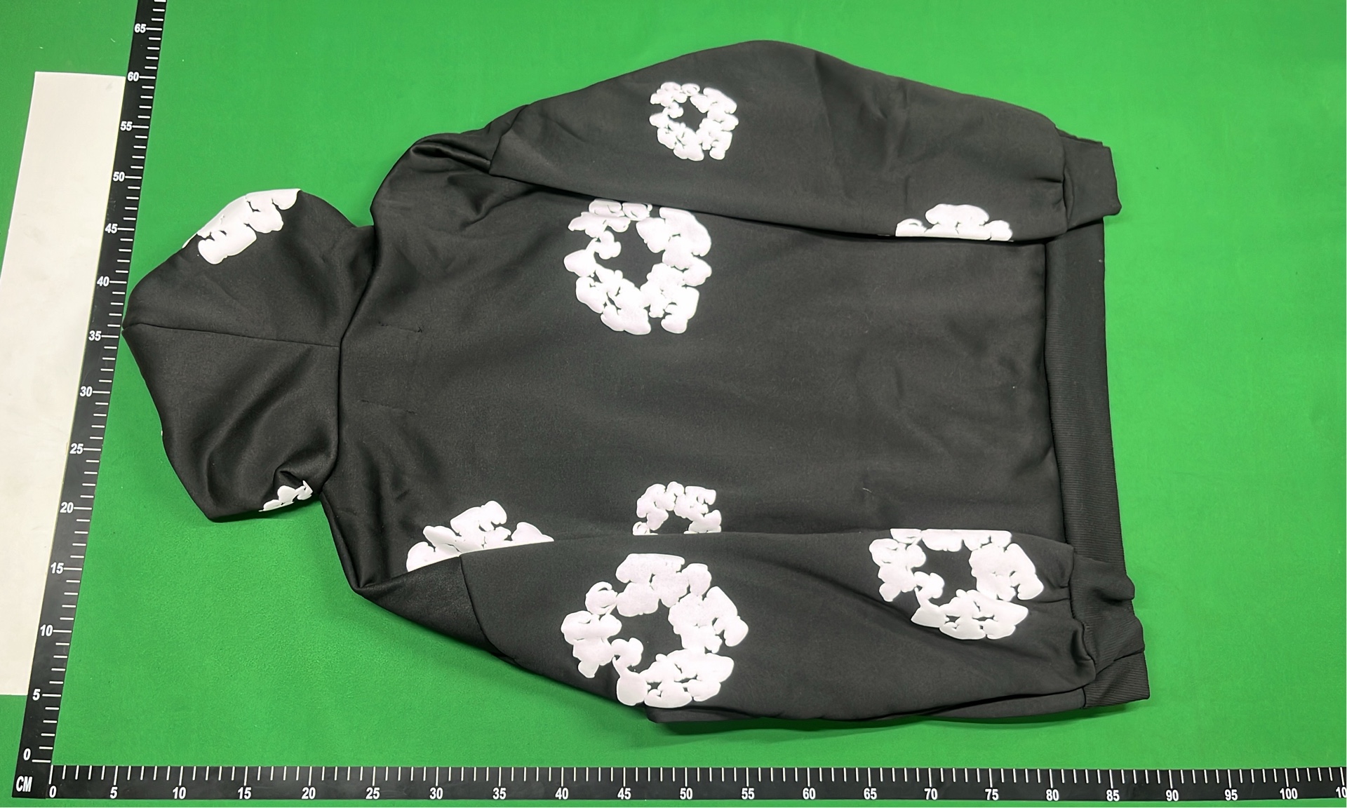 Black and White Floral Print Hoodie and Pants Set