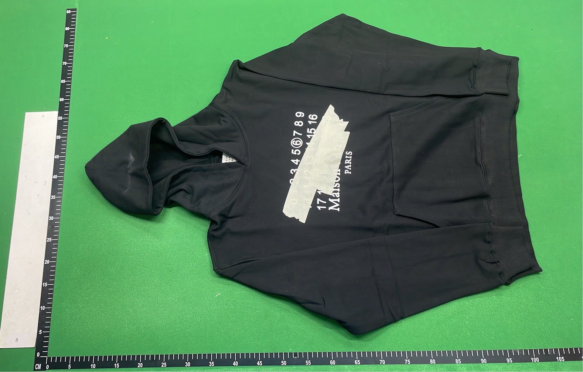 Black Hoodie with Number Pattern Design