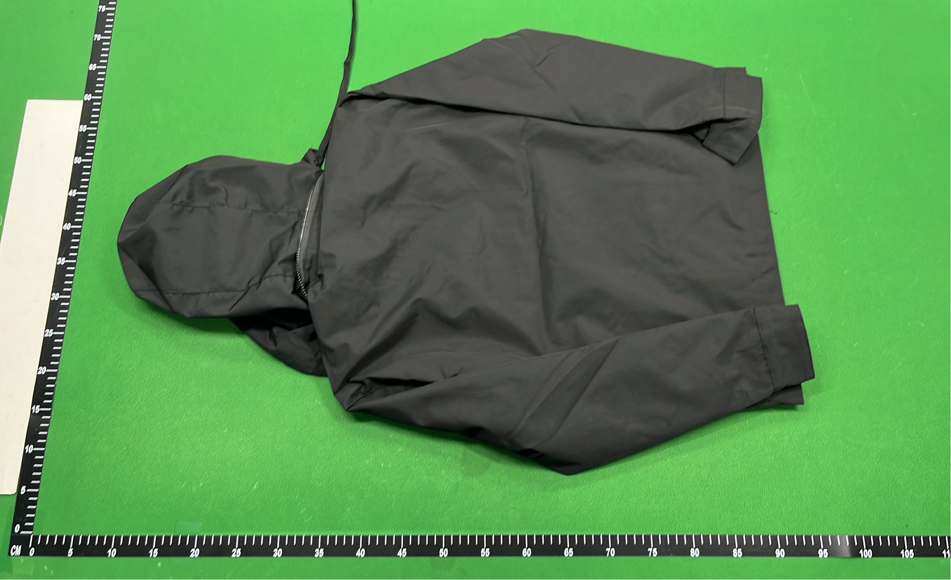 Black Hooded Windbreaker Jacket with Red Pony Logo