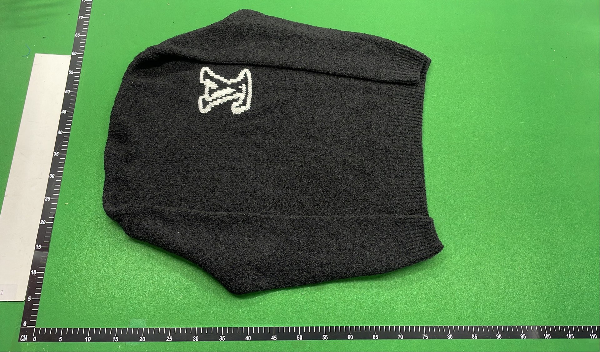 Blue Knit Sweater with Embroidered V Logo